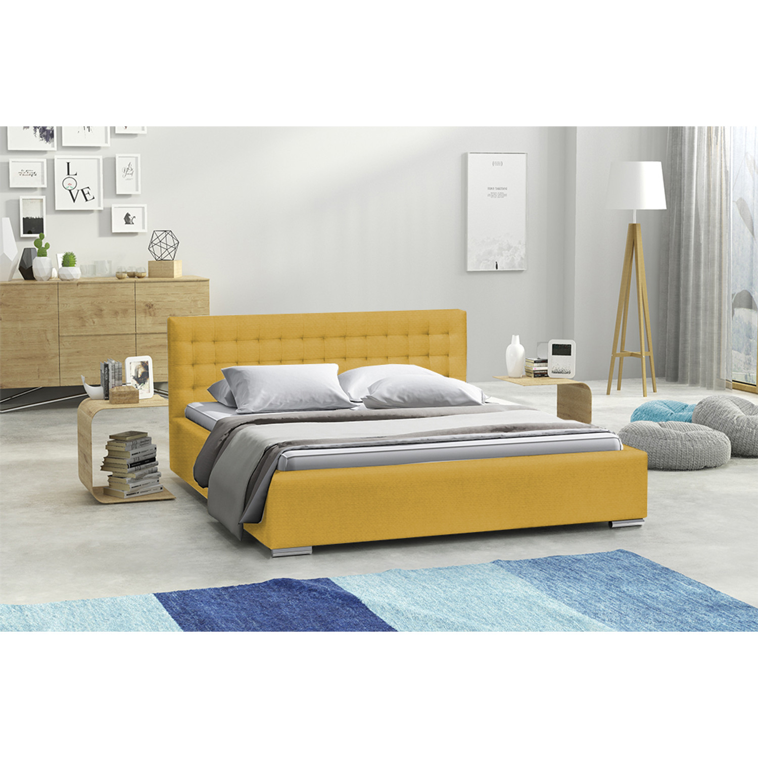 Postel IAN 19 STANDARD 180x200 cm - stříbrné nohy Zelená — fotka 2