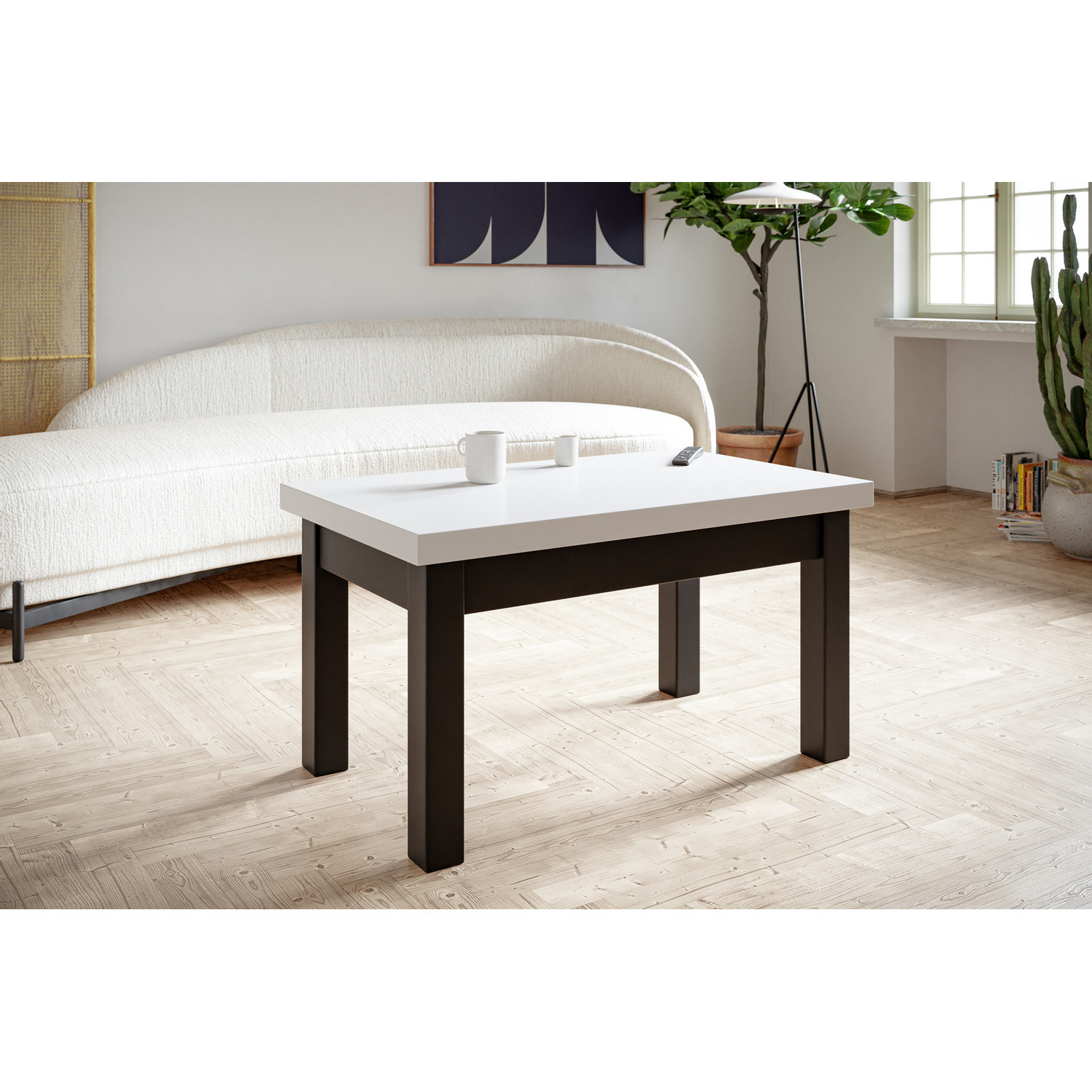Konferenční stolek Classic 100x60 cm Bílá Černá — fotka 5