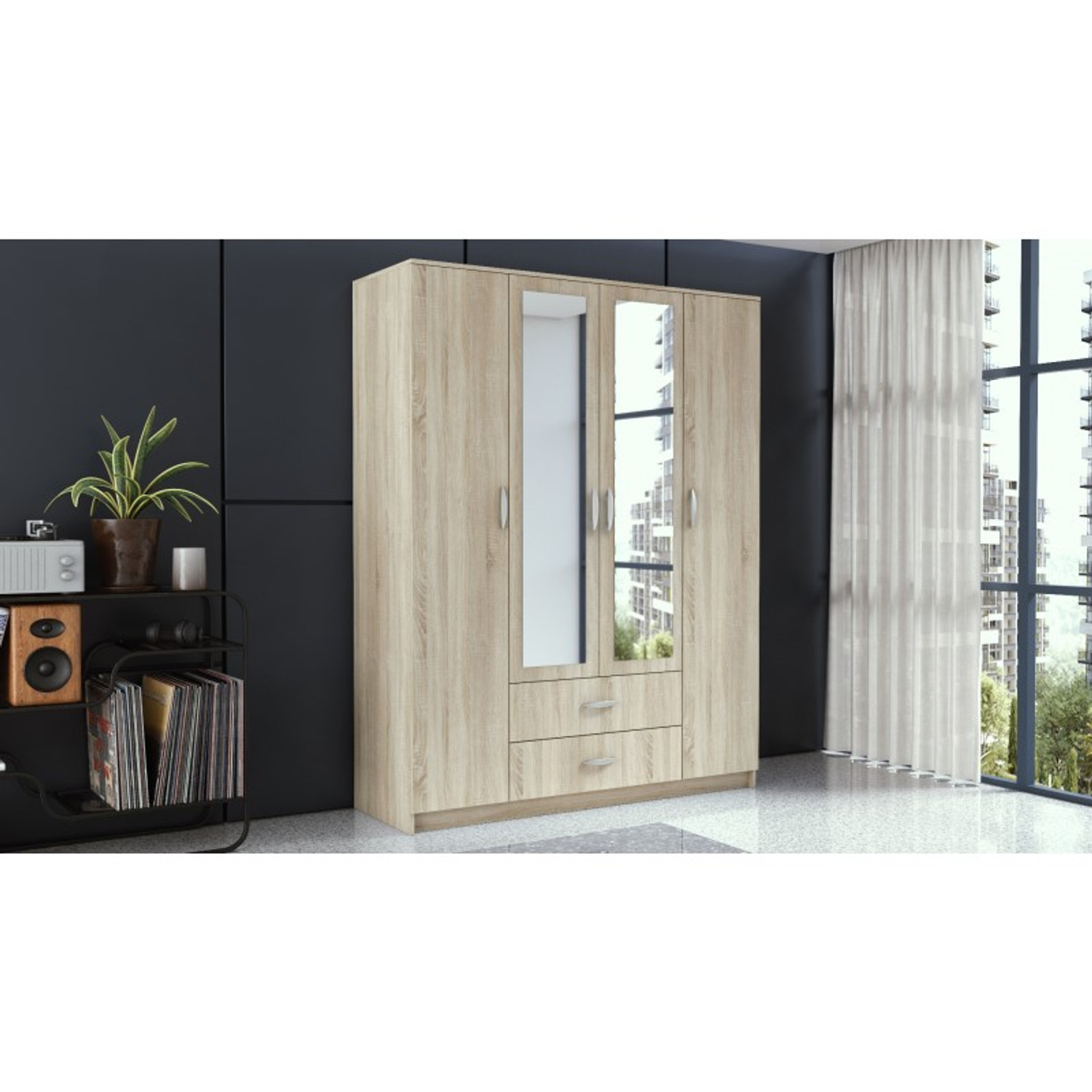 Šatní skříň ROMANA se zrcadlem 160 cm — fotka 6