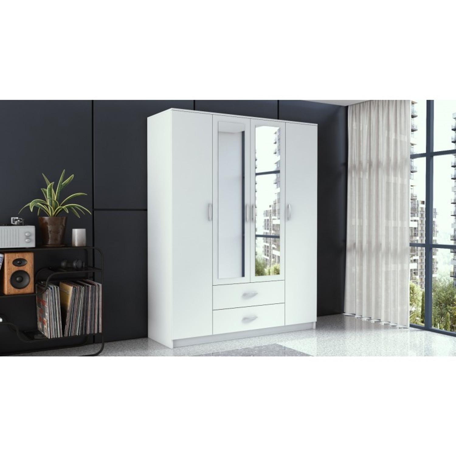Šatní skříň ROMANA se zrcadlem 160 cm — fotka 3