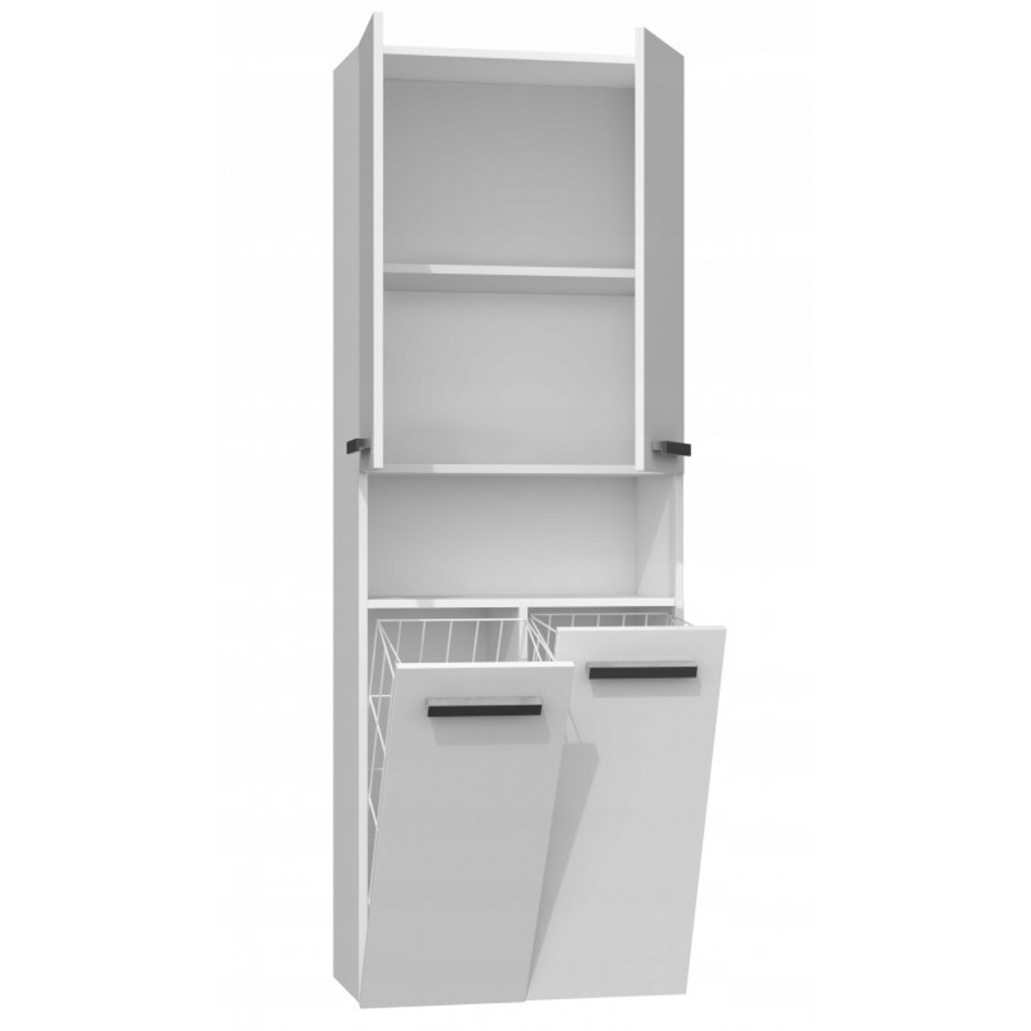 Koupelnová skříňka NEL DK 2K 60 cm - bílý lesk — fotka 3