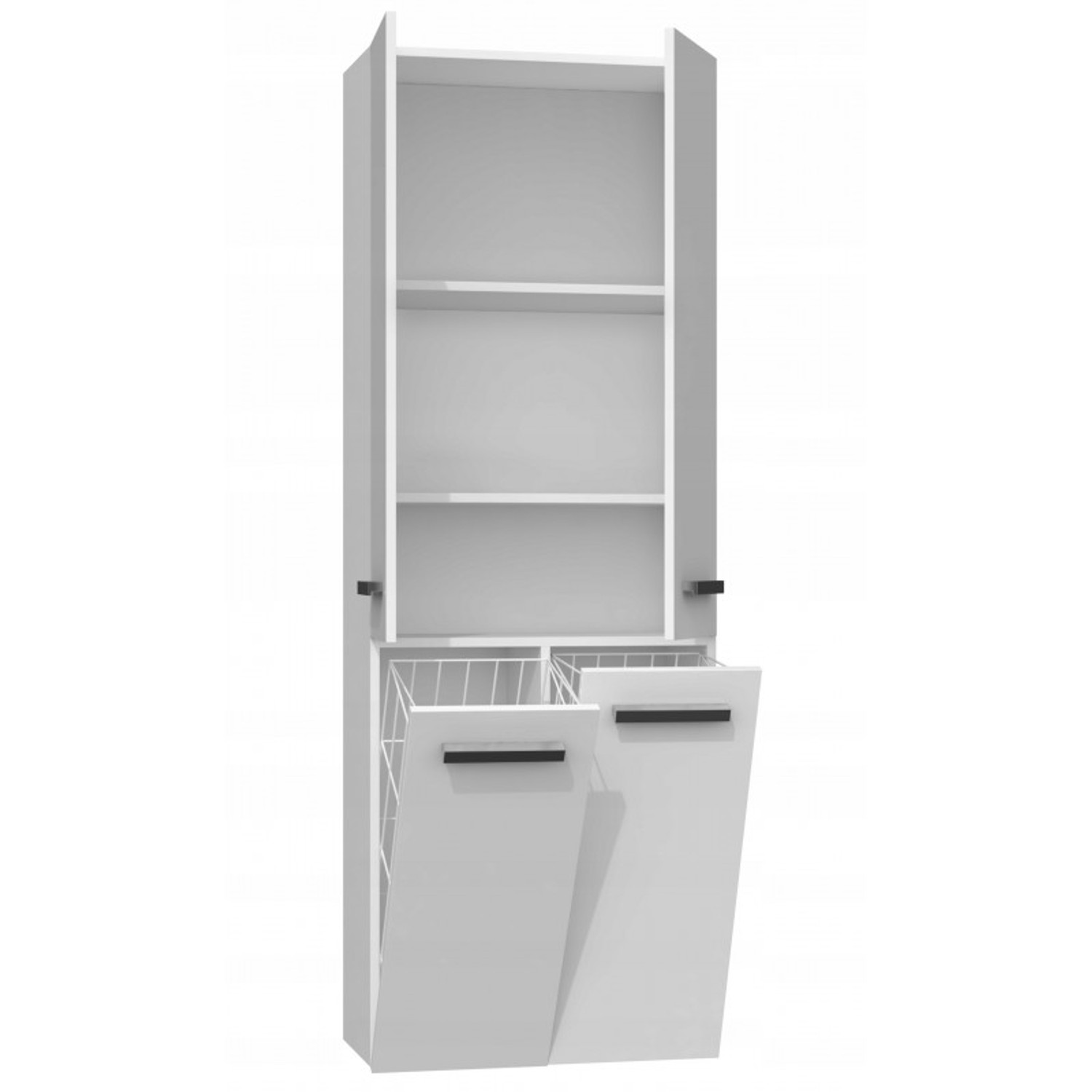 Koupelnová skříňka NEL DD 2K 60 cm - bílý lesk — fotka 3
