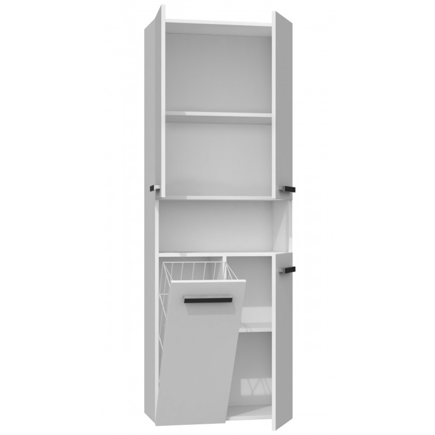 Koupelnová skříňka NEL DK 1K 60cm - bílá mat — fotka 2
