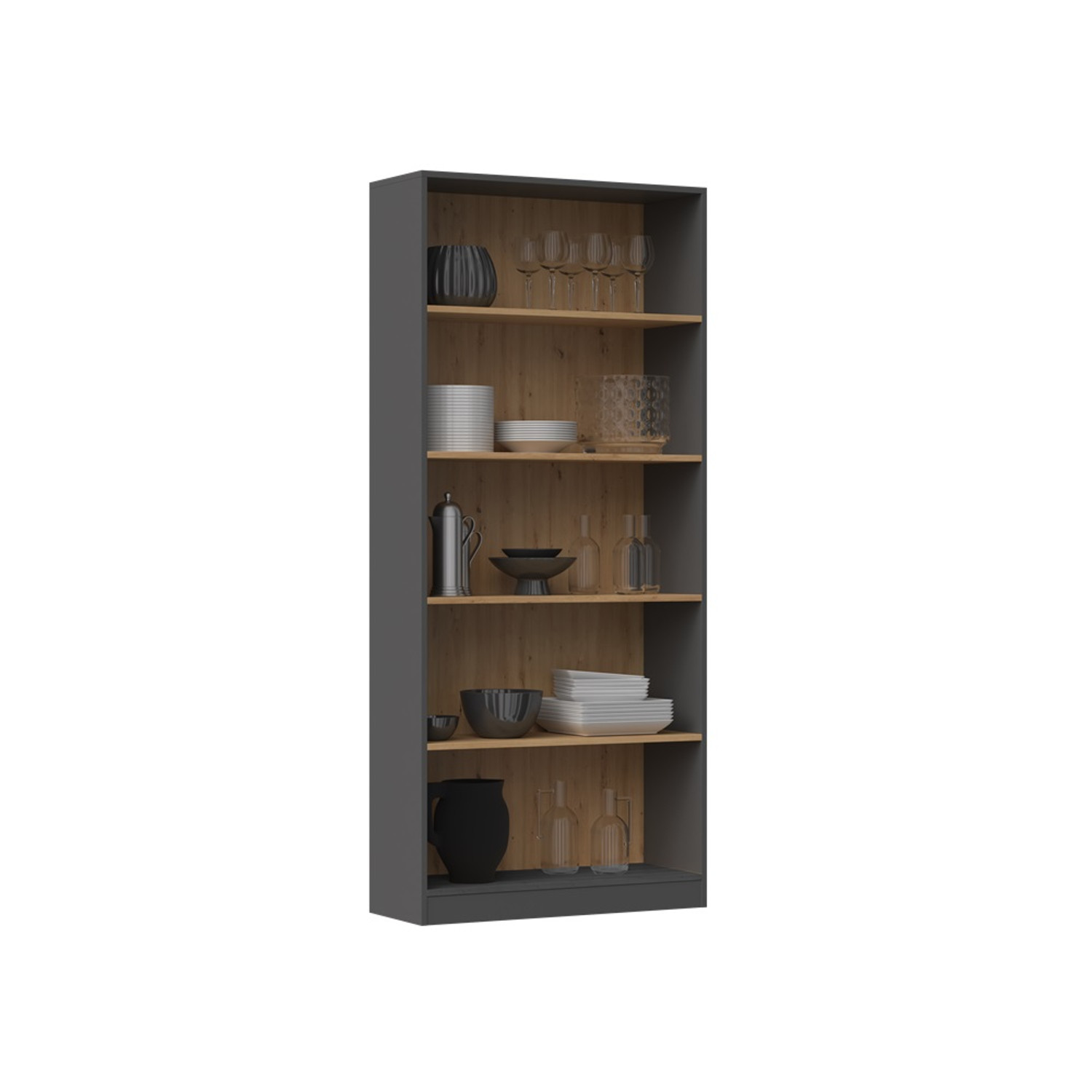 Regál R80 - antracit/dub artisan — fotka 3