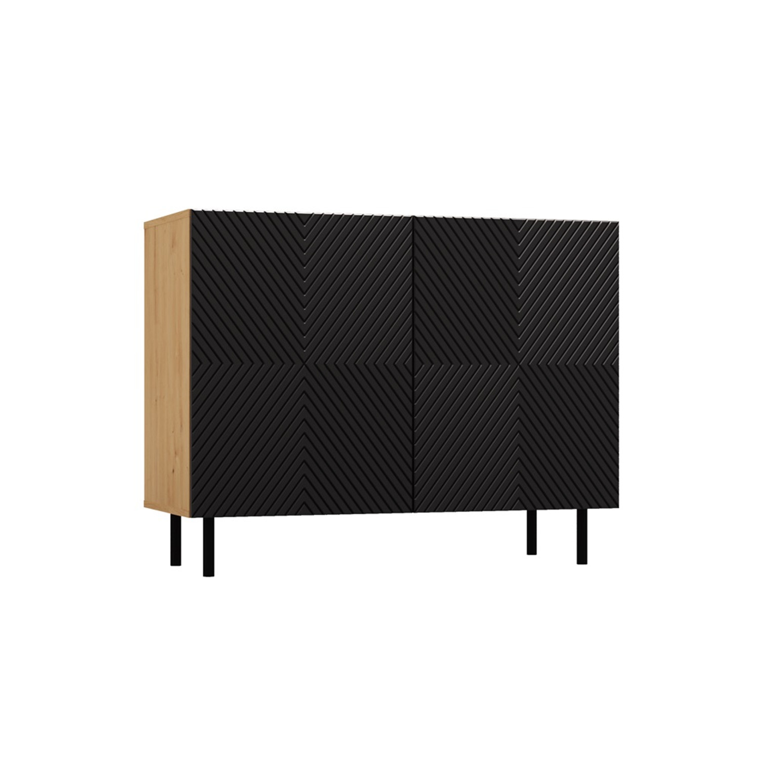 Komoda Kama 2D - dub artisan/černá — fotka 2
