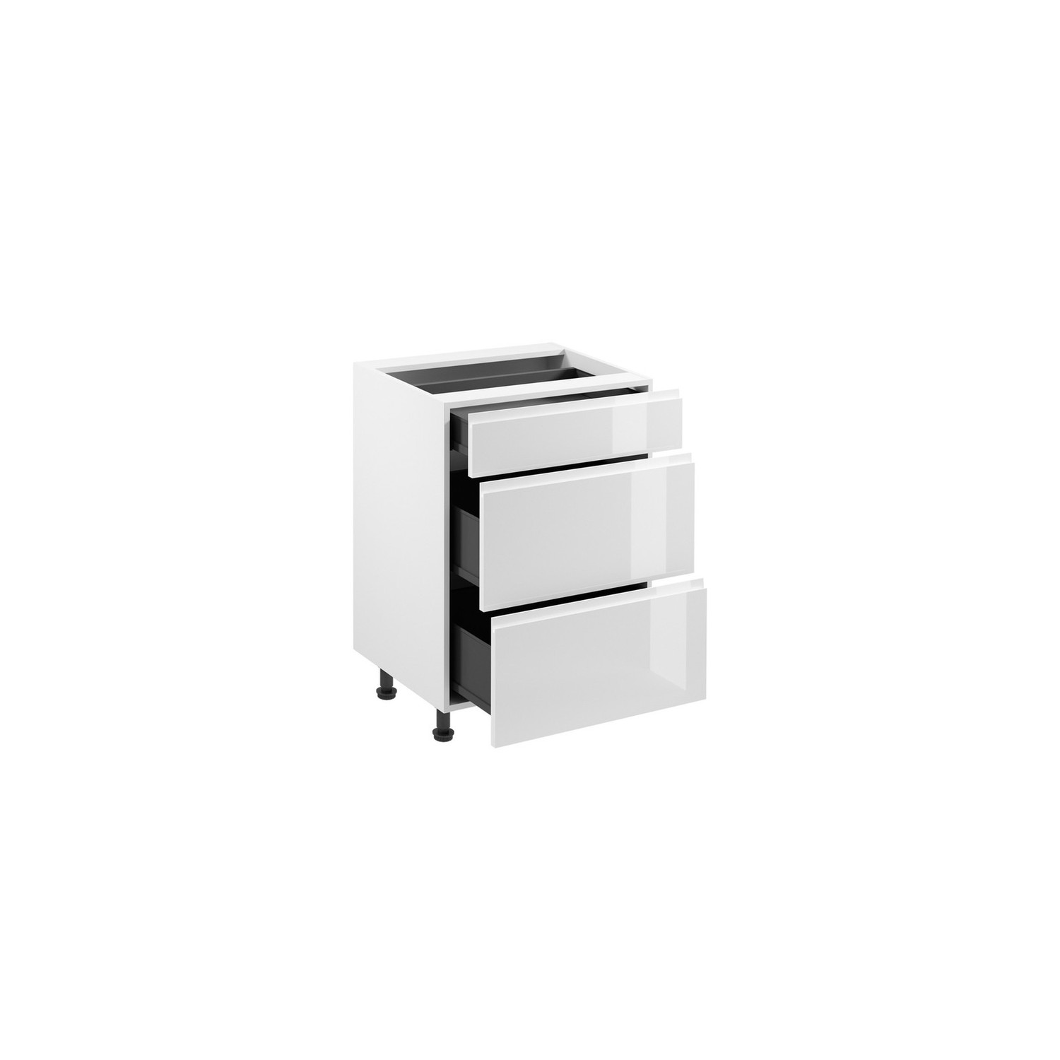 Kuchyňská skříňka ASPEN D60S3 - bílá/bílá — fotka 2