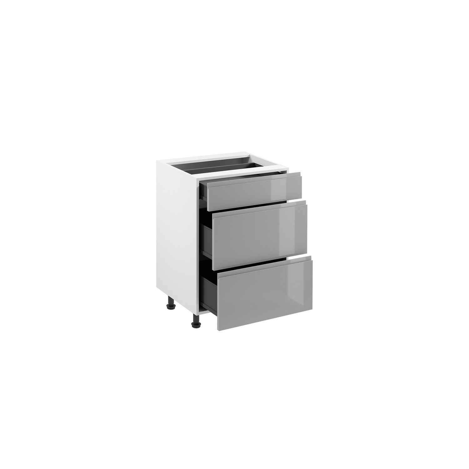 Kuchyňská skříňka ASPEN II D60S3 - bílá/šedá — fotka 2
