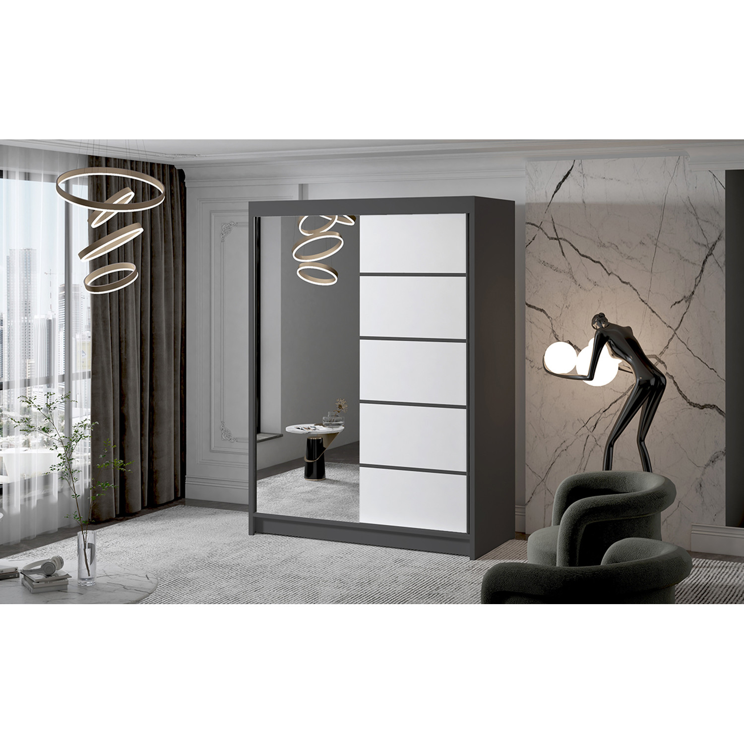Velká šatní skříň MILAN III 150 cm — fotka 4