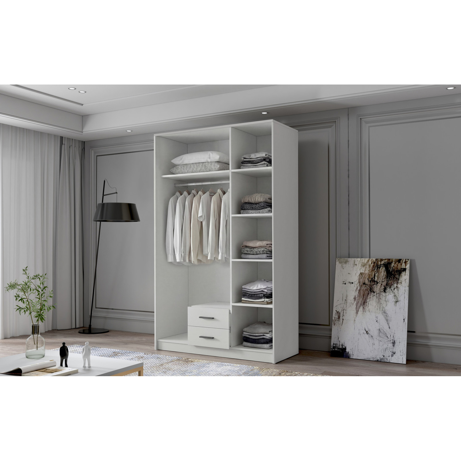 Šatní skříň ADA II 120 cm černé úchytky — fotka 5