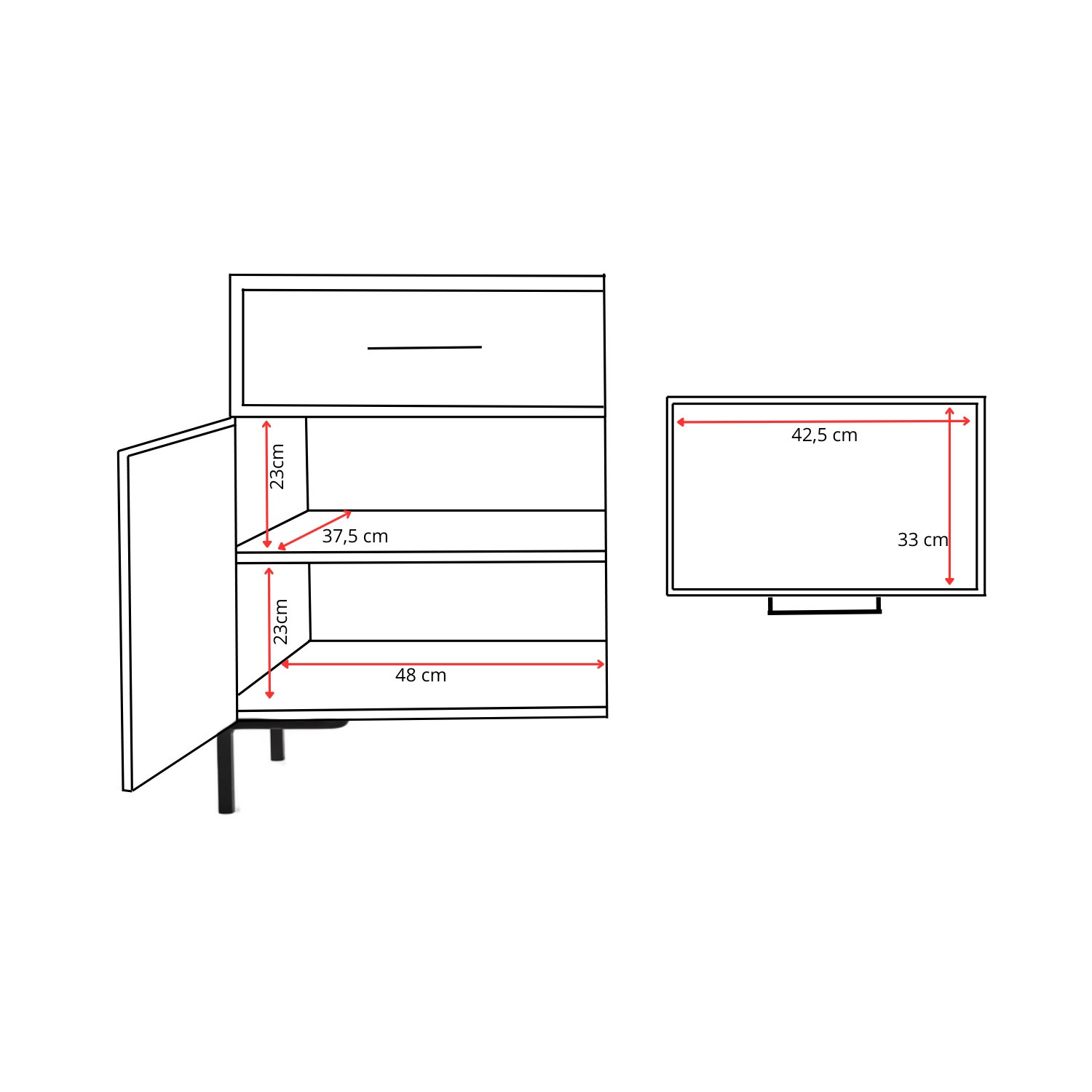 Komoda na nožičkách 3S3D — fotka 3