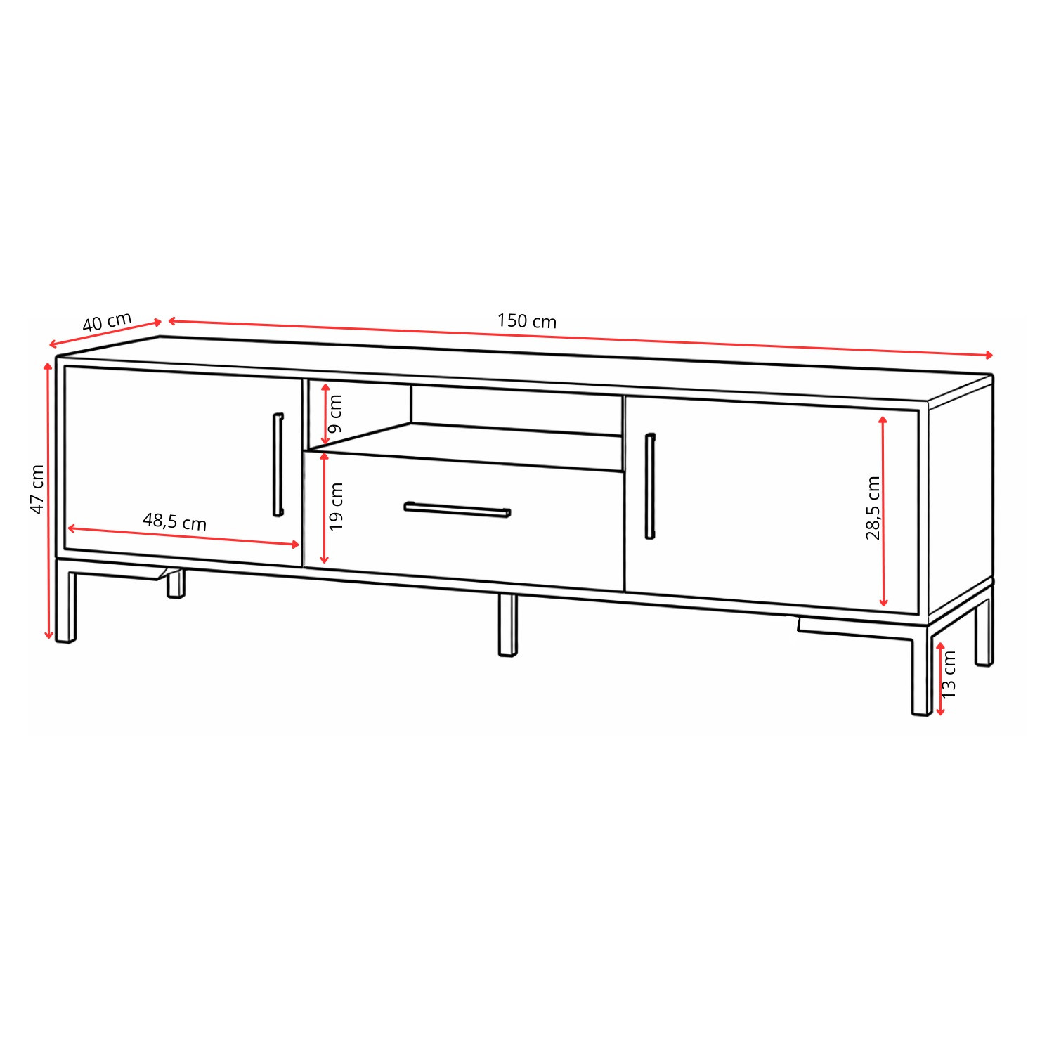 Televizní stolek RTV na nožičkách — fotka 2