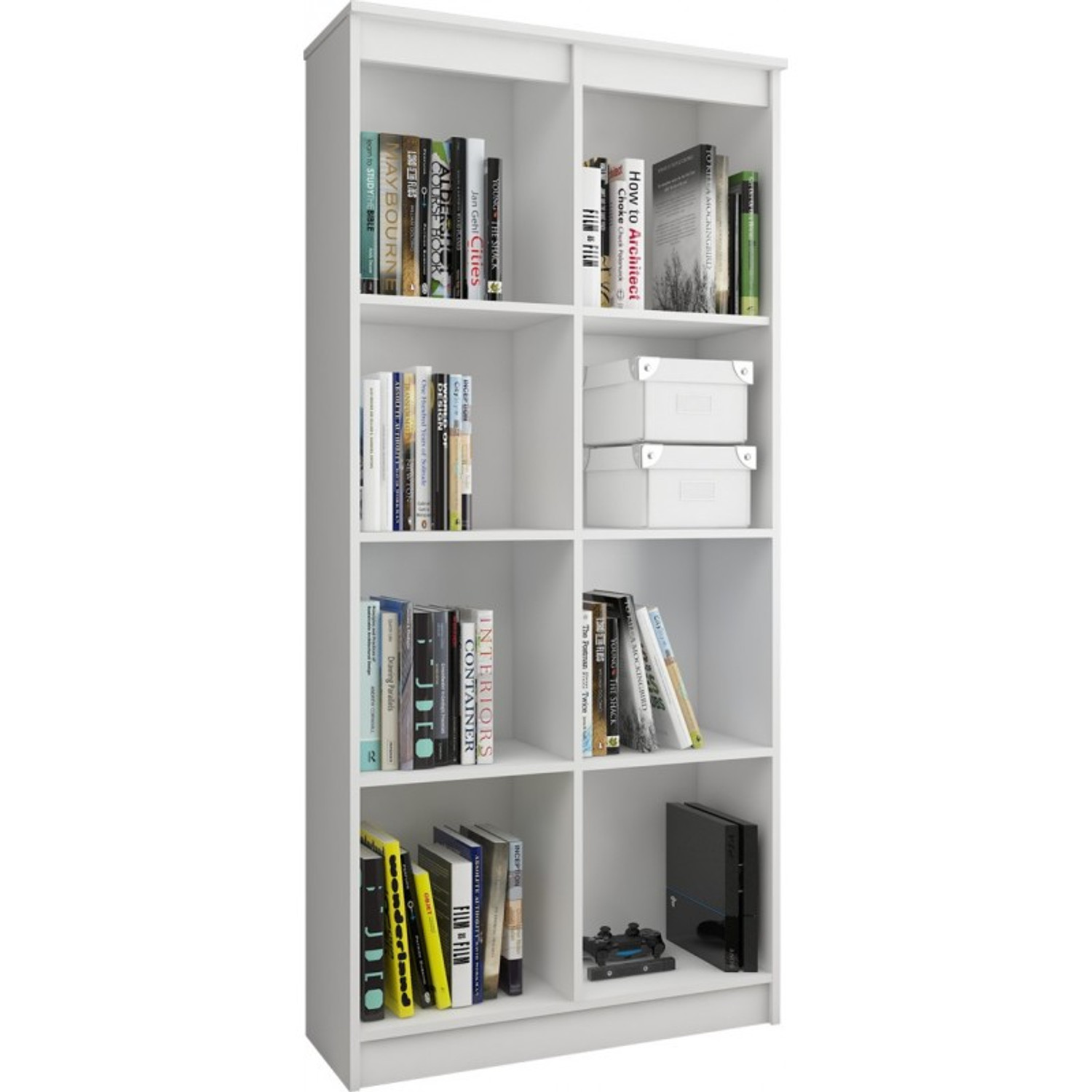 Regál R 80cm 1 dvířka 6 poliček bílá — fotka 4