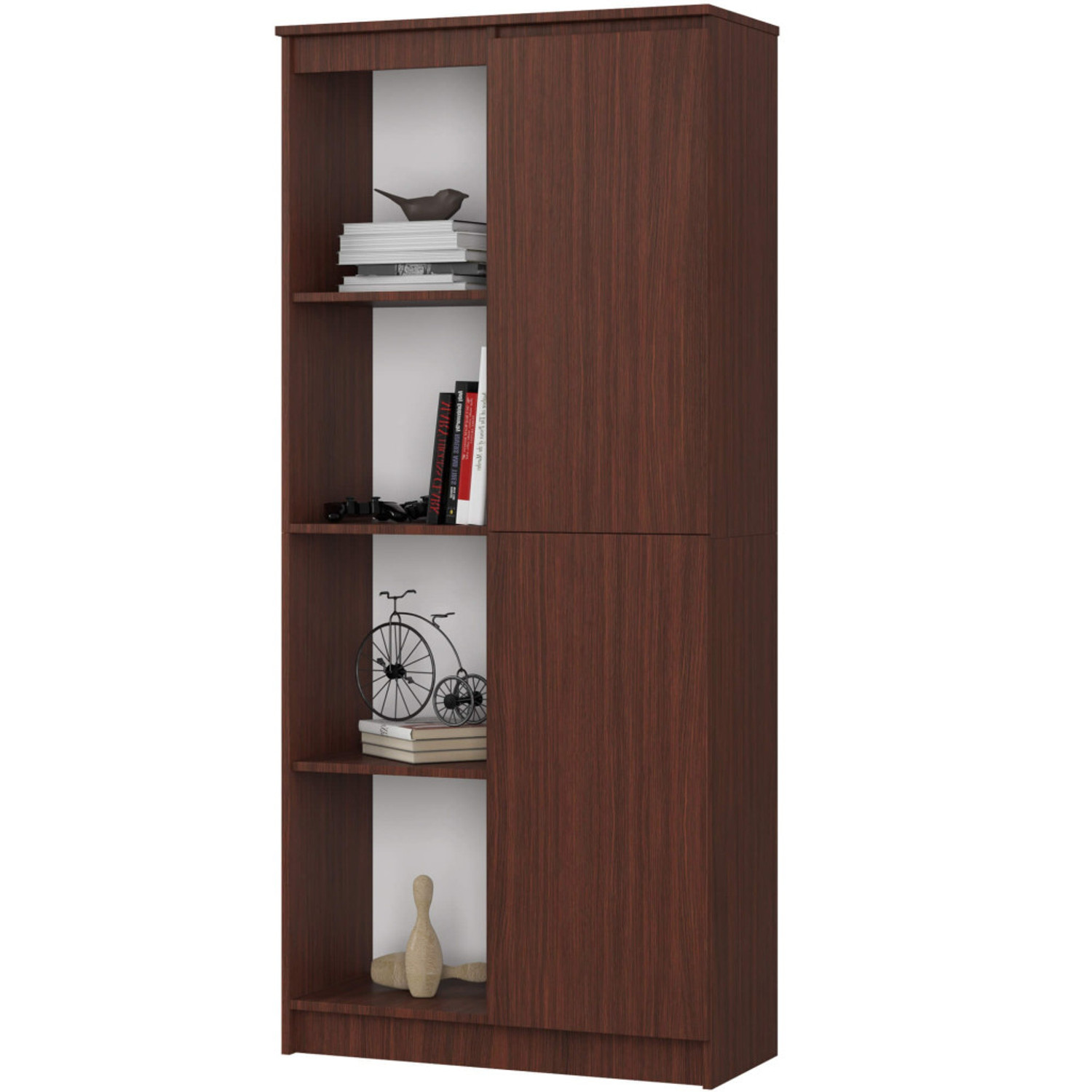 Regál R 80cm 1 dvířka 6 poličky wenge — fotka 3