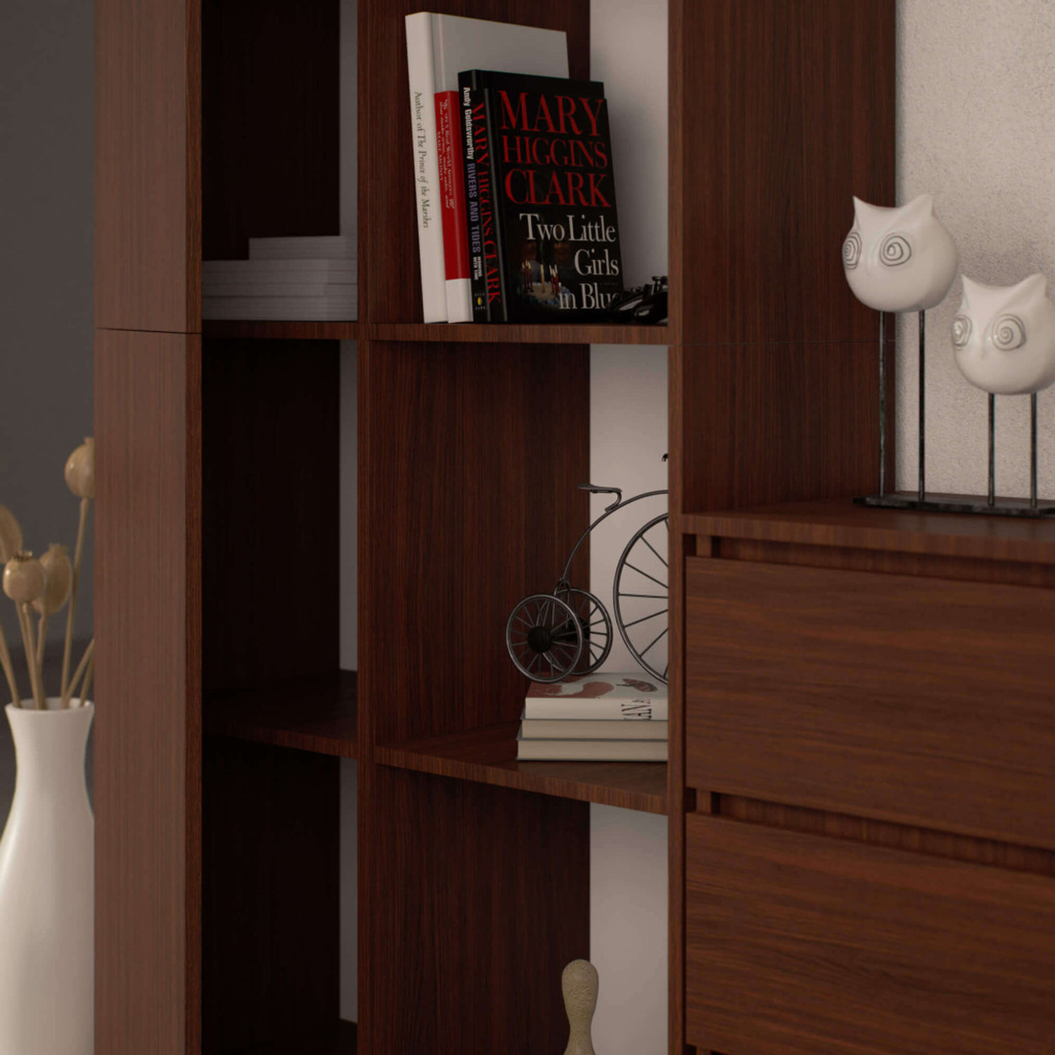 Regál R 80cm 1 dvířka 6 poličky wenge — fotka 5