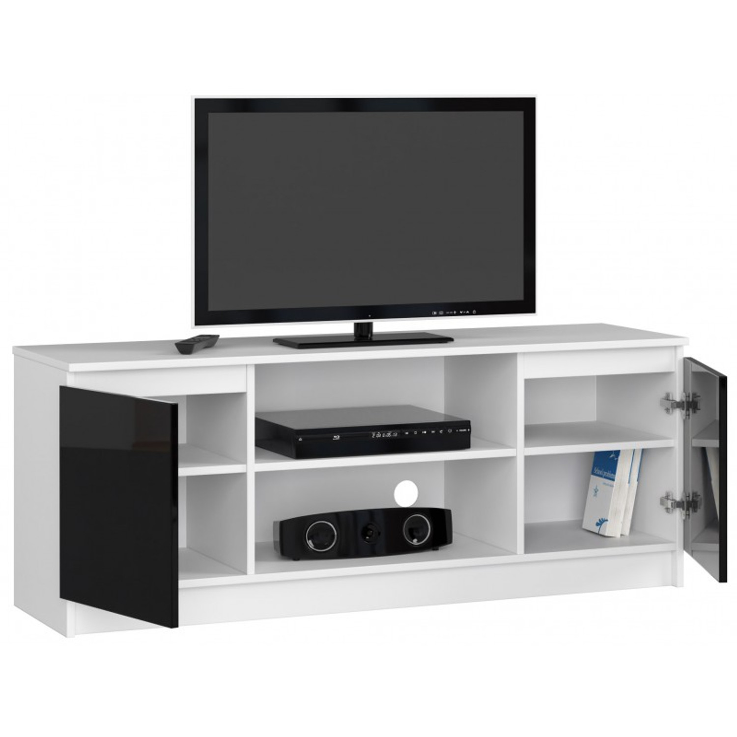 TV stolek RTV K140 černý lesk bílá — fotka 2