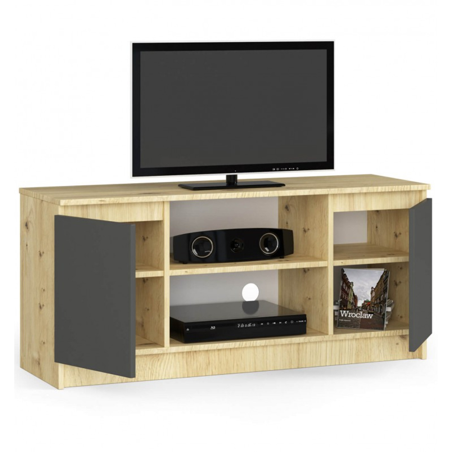 TV stolek RTV K120 dub artisan oak/grafit-šedá — fotka 3