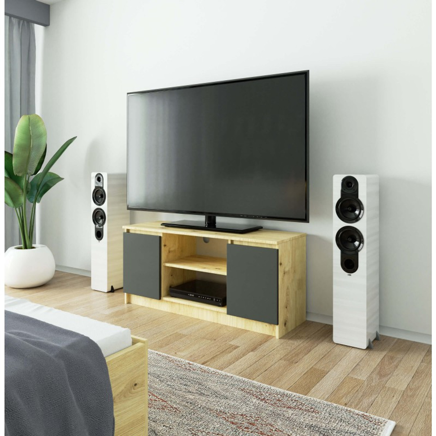 TV stolek RTV K120 dub artisan oak/grafit-šedá — fotka 2