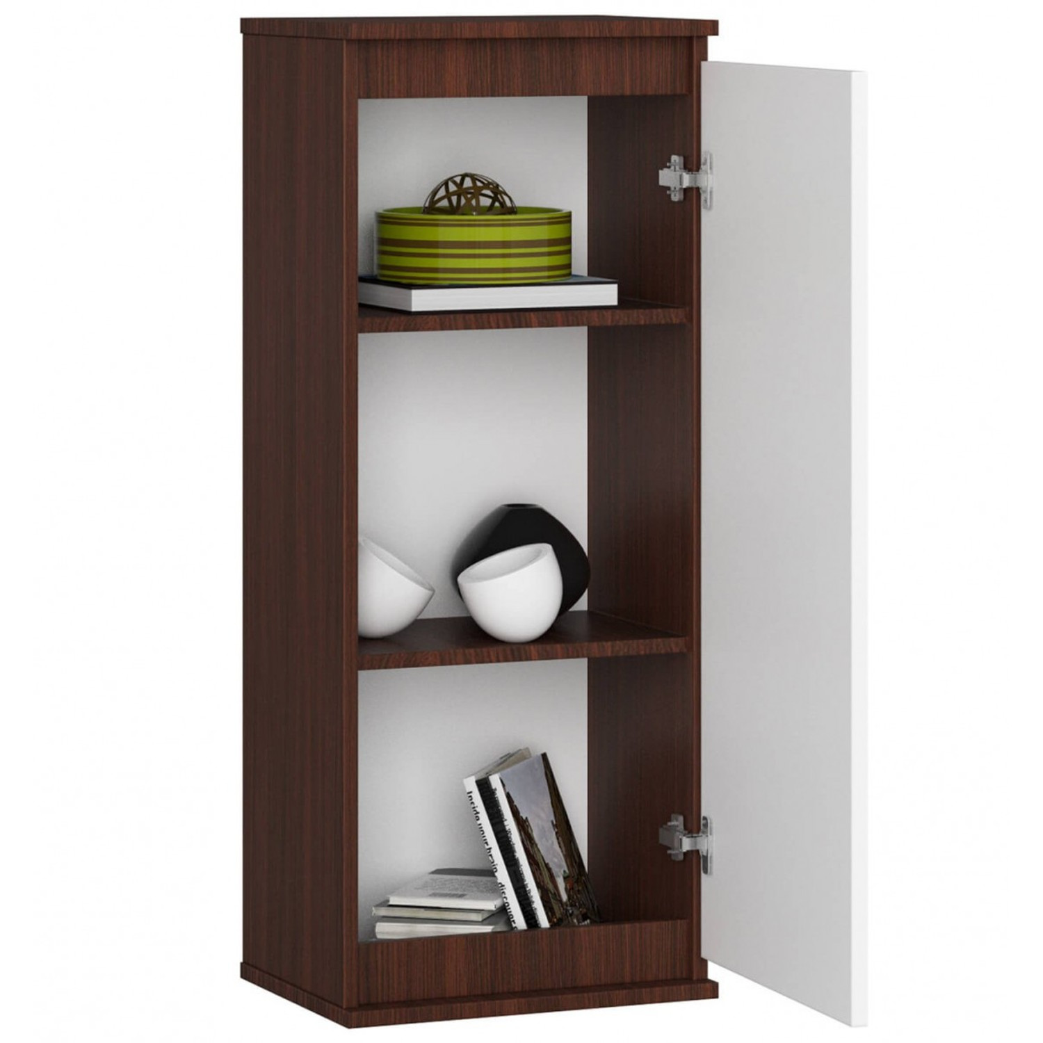 Nástěnná vitrínka CLP W40 - wenge/bílá — fotka 2