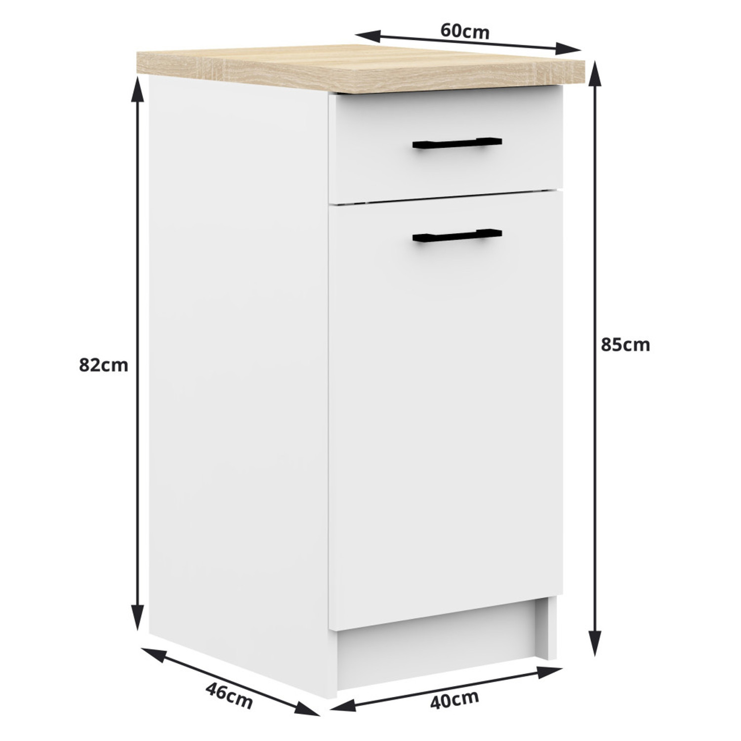 Kuchyňská skříňka OLIVIA S40 1D1S - bílá — fotka 3