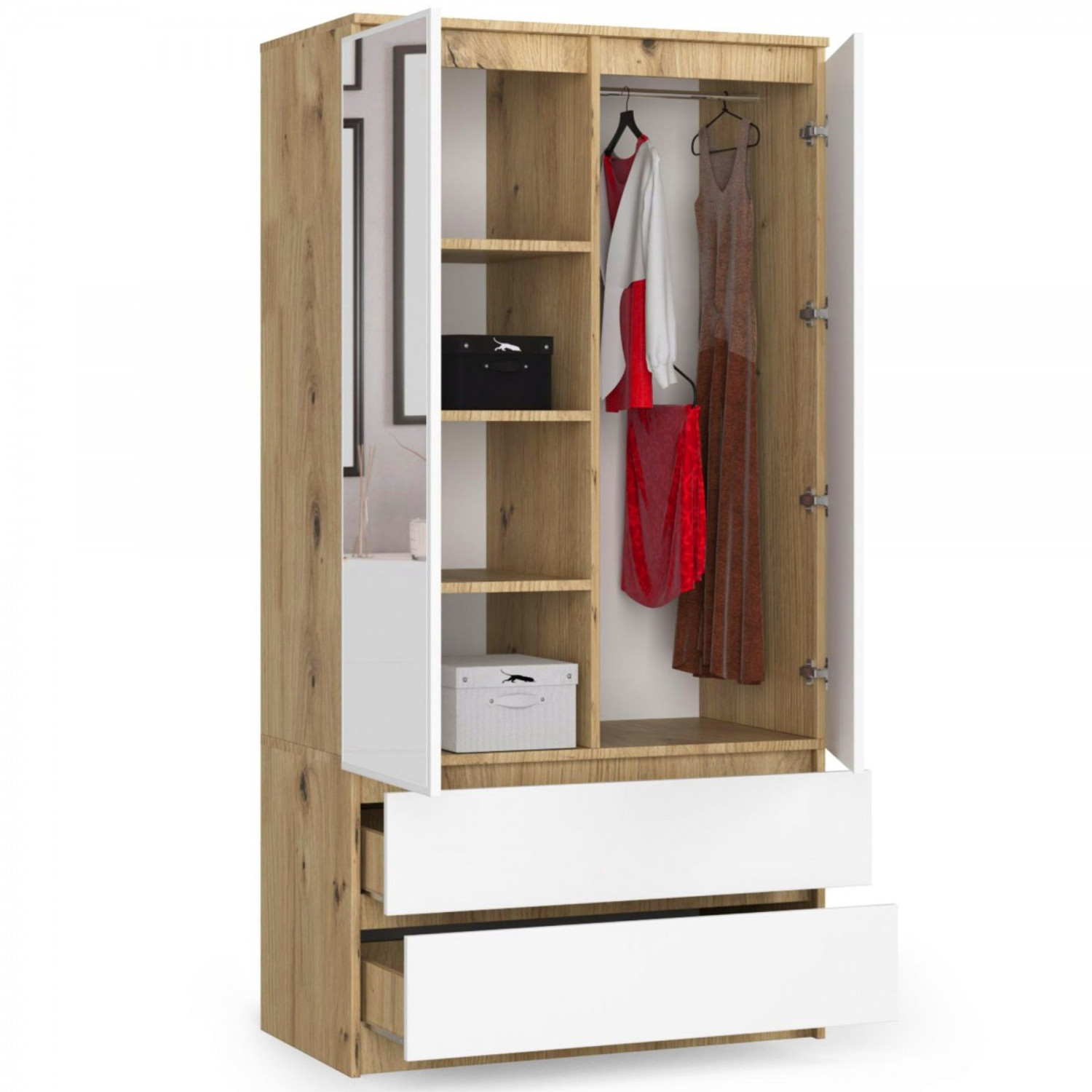 Šatní skříň se zrcadlem S90 2D2SZ — fotka 4