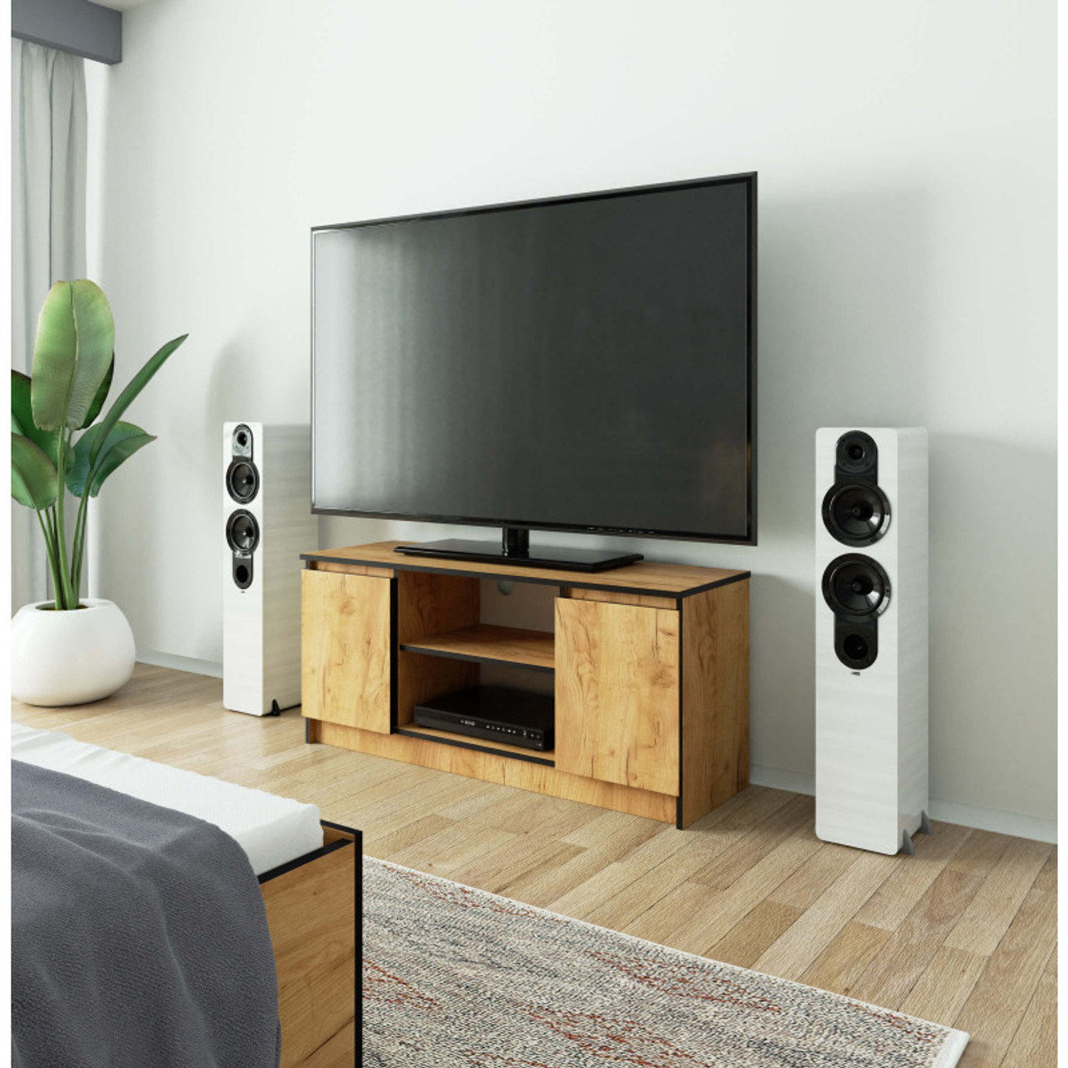 TV stolek RTV K120, řemeslný dub — fotka 4