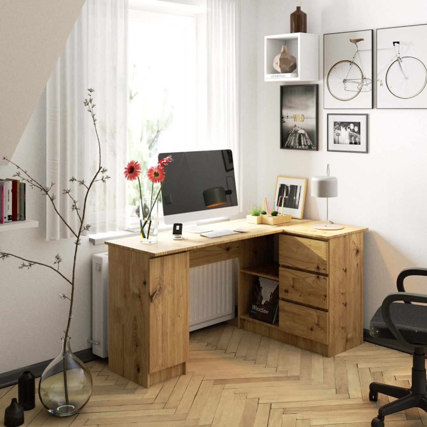 Počítačový stůl B20 155 cm, pravá — fotka 4