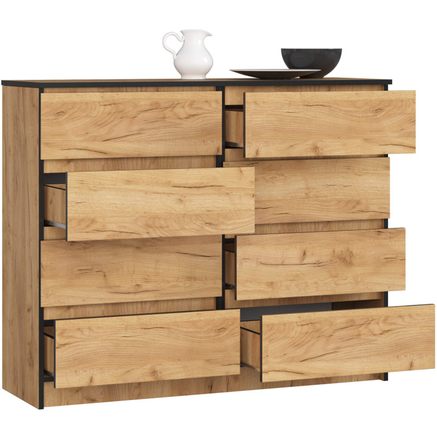 Komoda K120 8SZ CLP - řemeslný dub — fotka 3