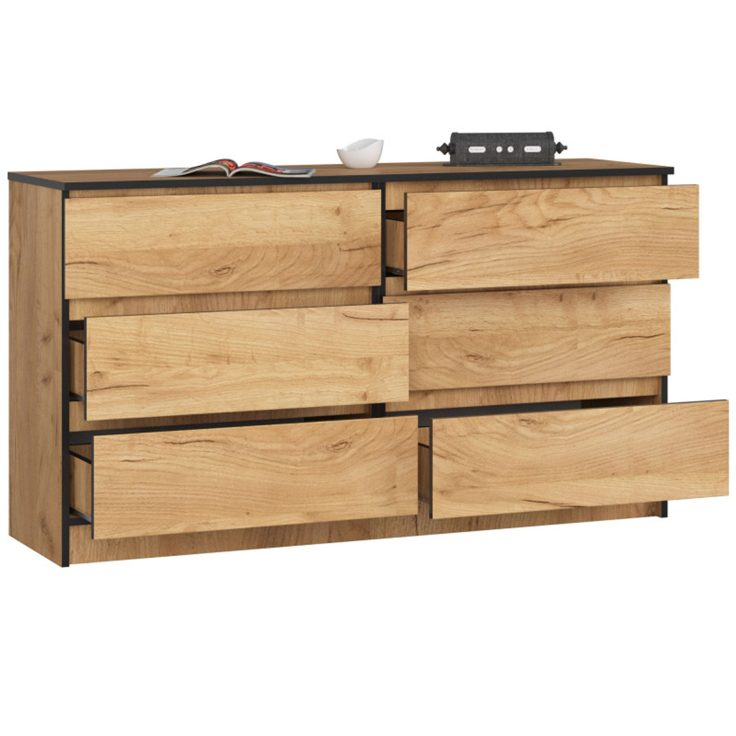 Komoda K140 6SZ CLP - řemeslný dub — fotka 3