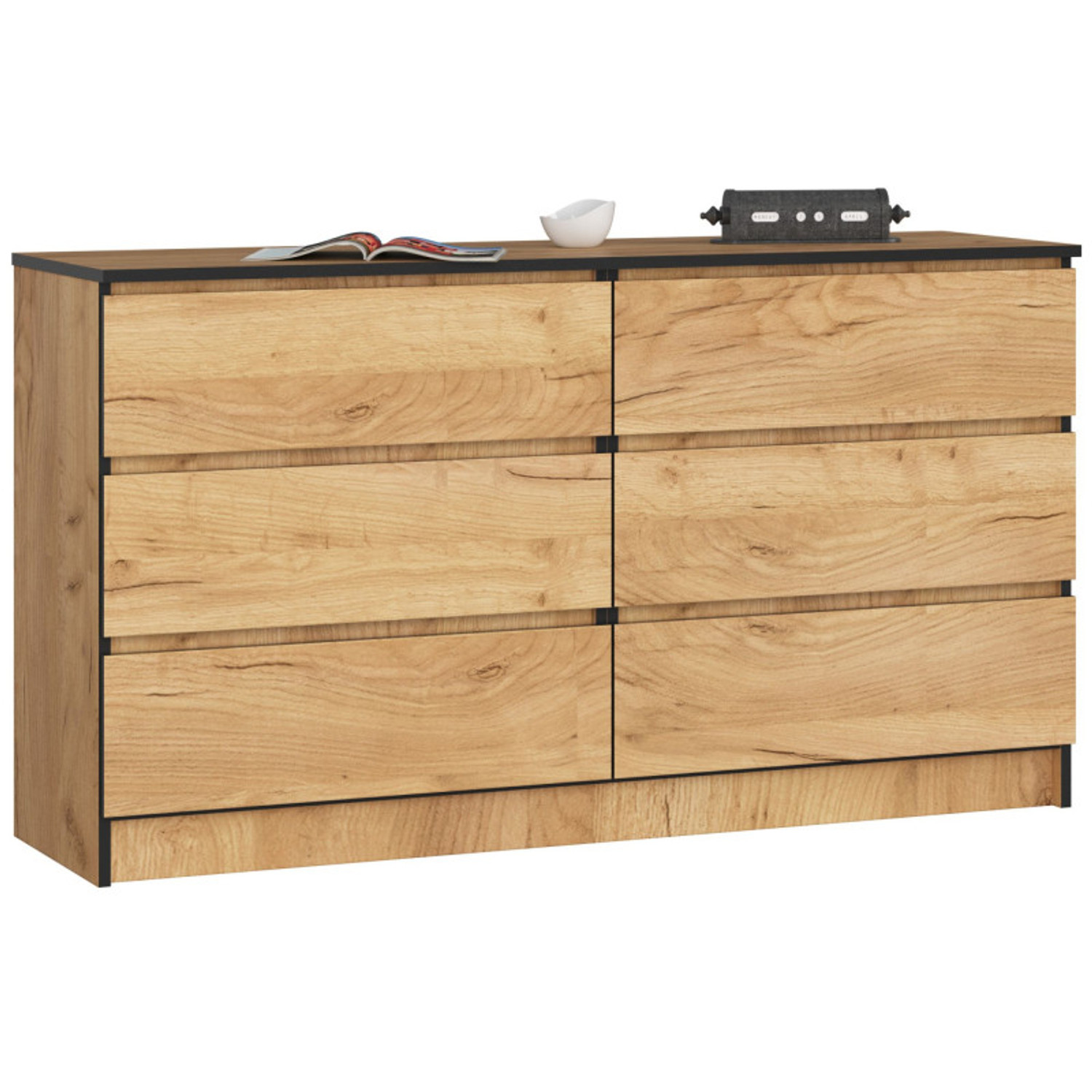 Komoda K140 6SZ CLP - řemeslný dub — fotka 2