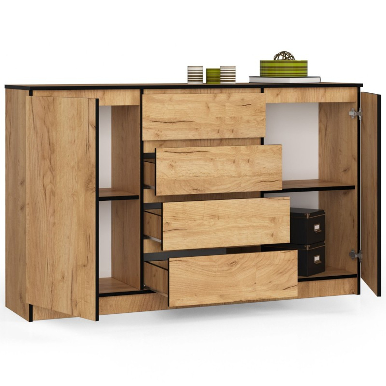 Komoda K160 2D 4SZ - řemeslný dub — fotka 3
