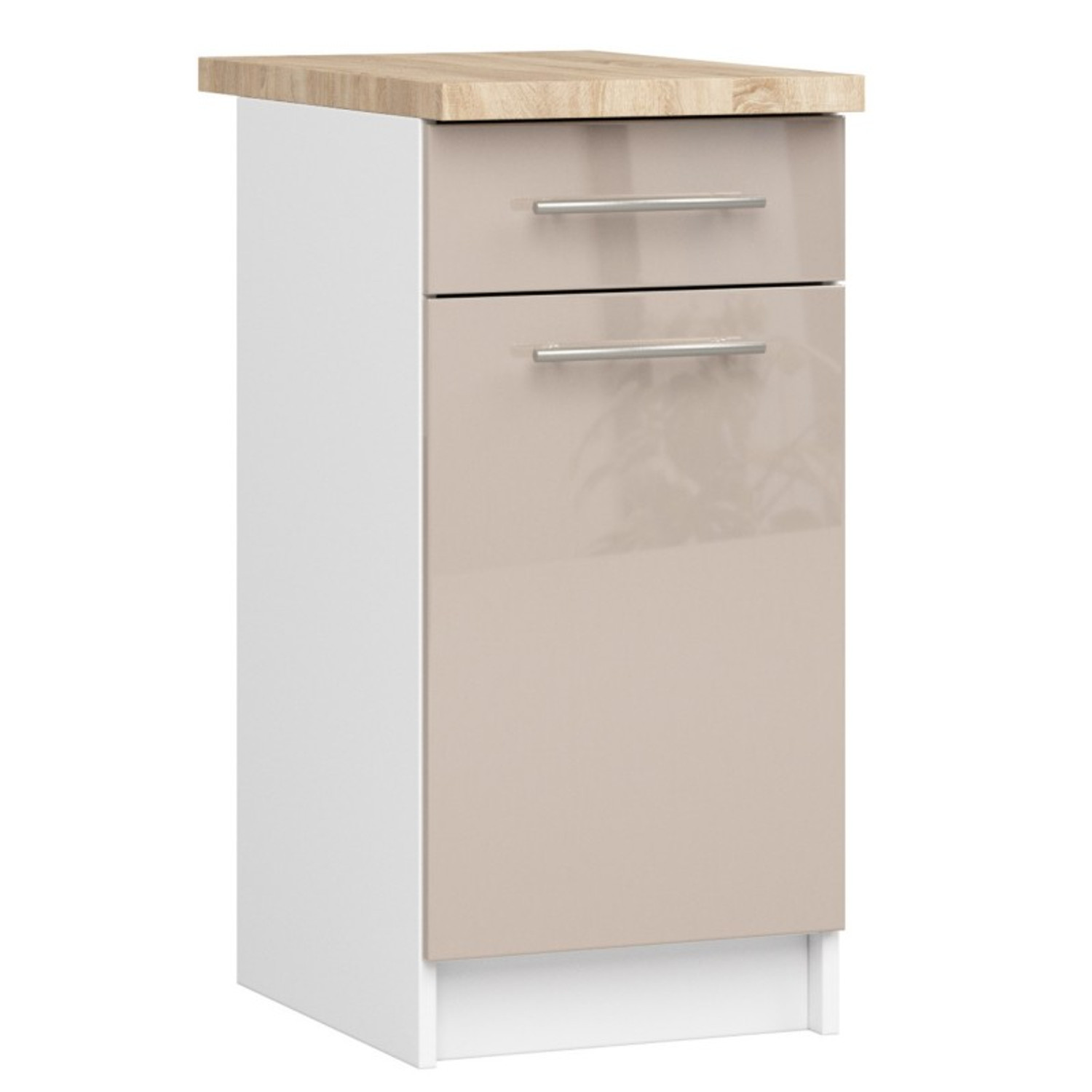 Kuchyňská skříňka OLIVIA S40 SZ1 - bílá/cappuccino lesk — fotka 2