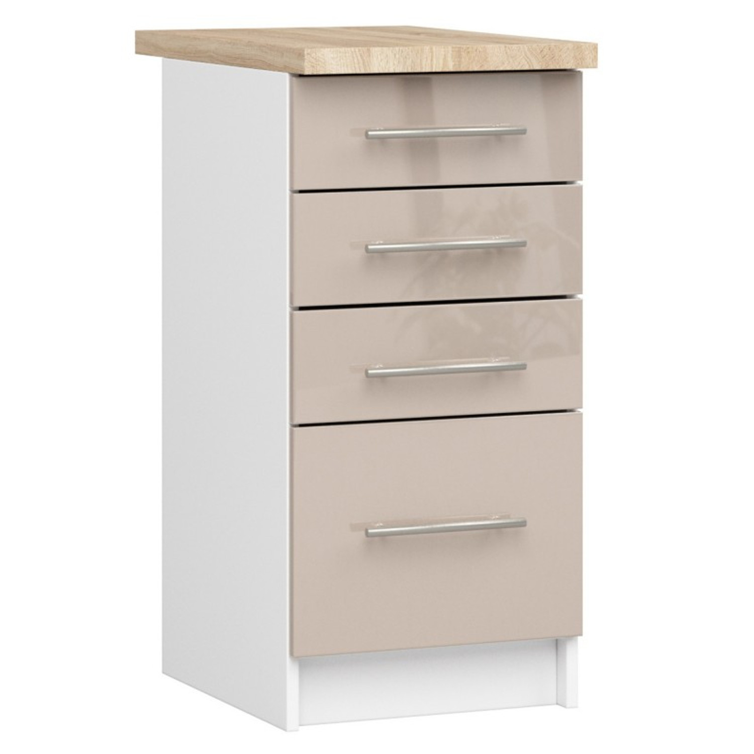 Kuchyňská skříňka OLIVIA S40 SZ4 - bílá/ cappuccino lesk — fotka 2