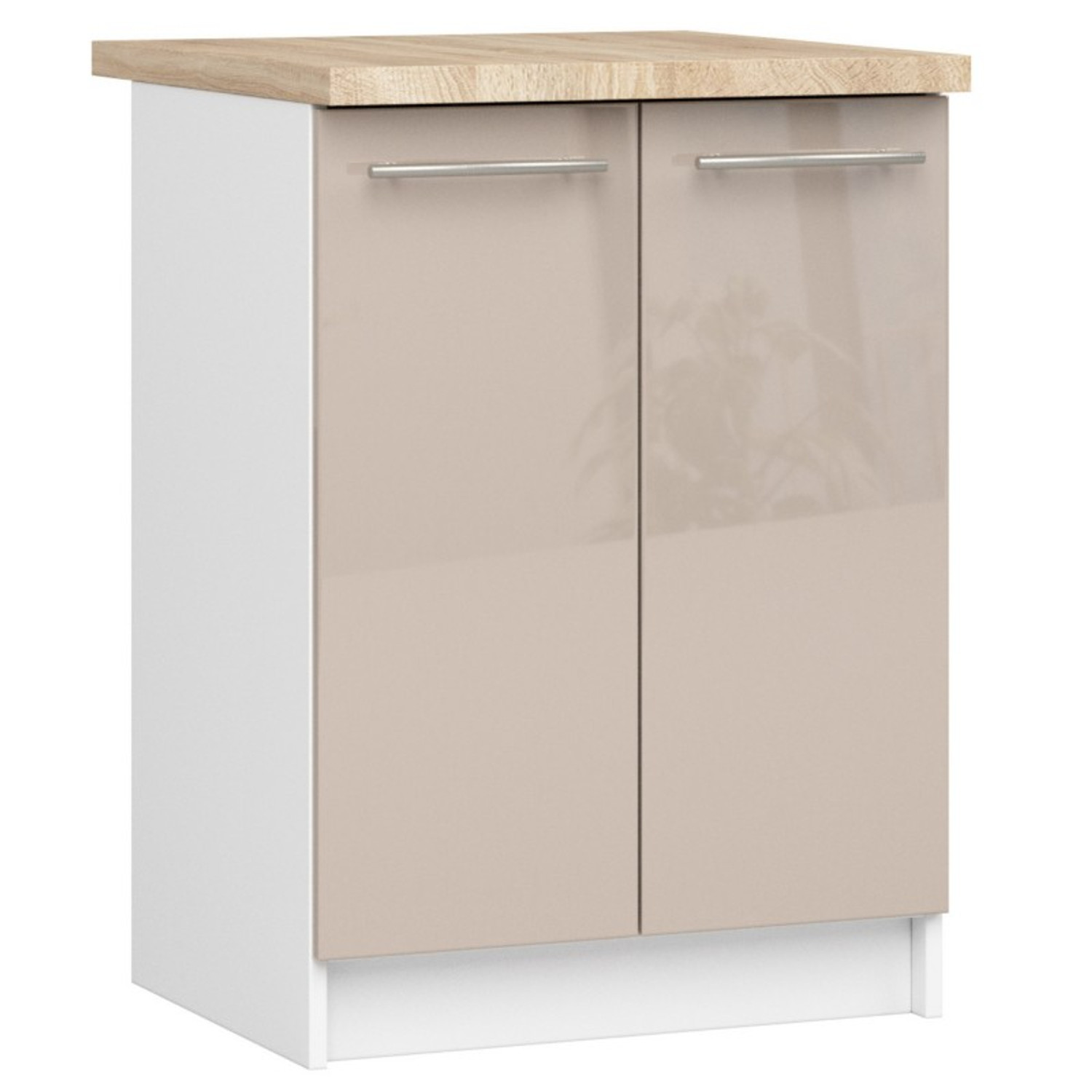 Kuchyňská skříňka OLIVIA S60 2D - bílá/cappuccino lesk — fotka 2