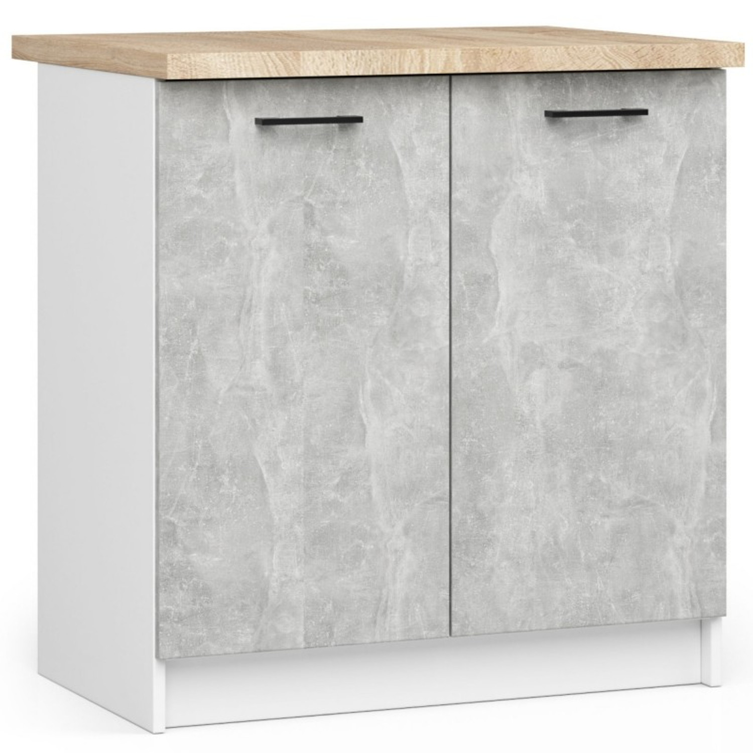 Kuchyňská skřínka OLIVIA S80 2D - bílá/beton — fotka 2