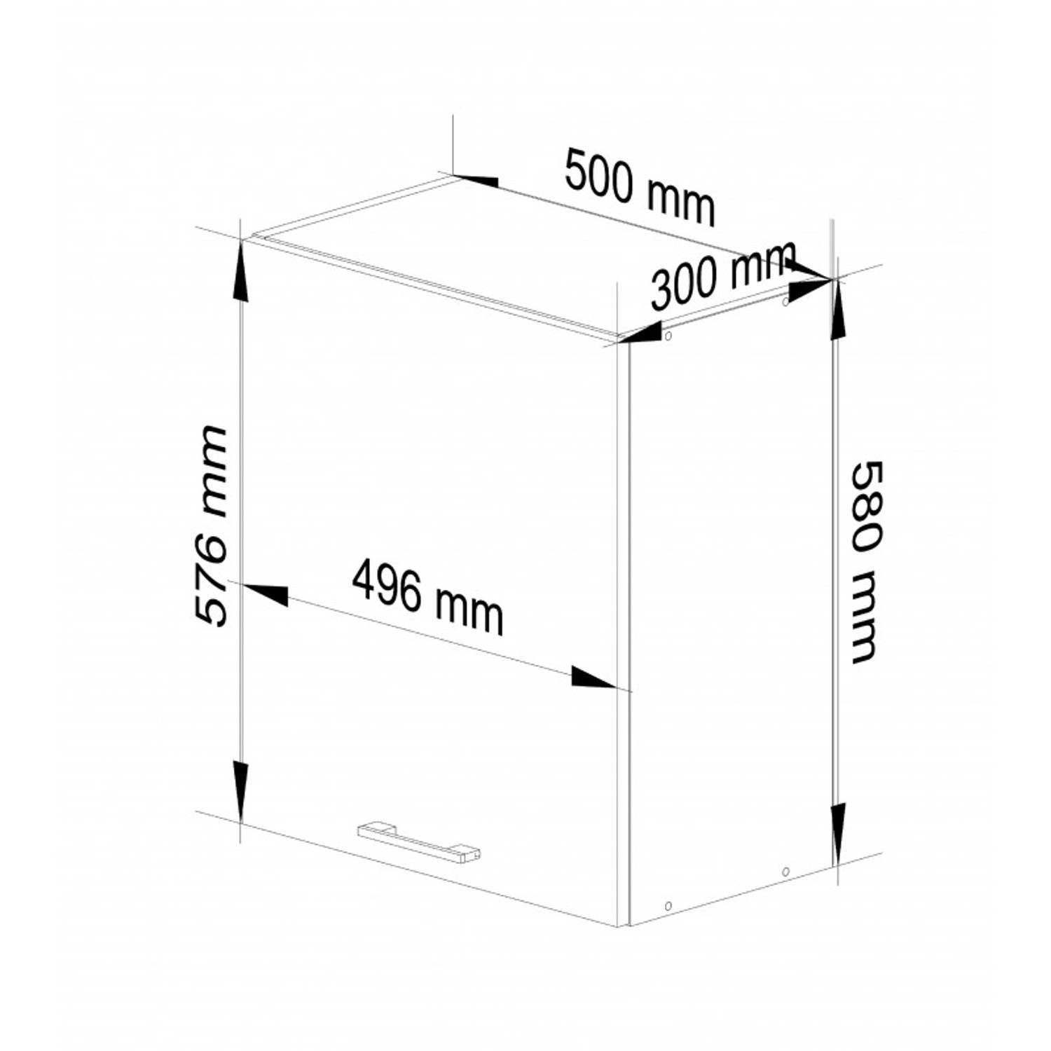 Kuchyňská skříňka OLIVIA W50 H580 - bílá/beton — fotka 5