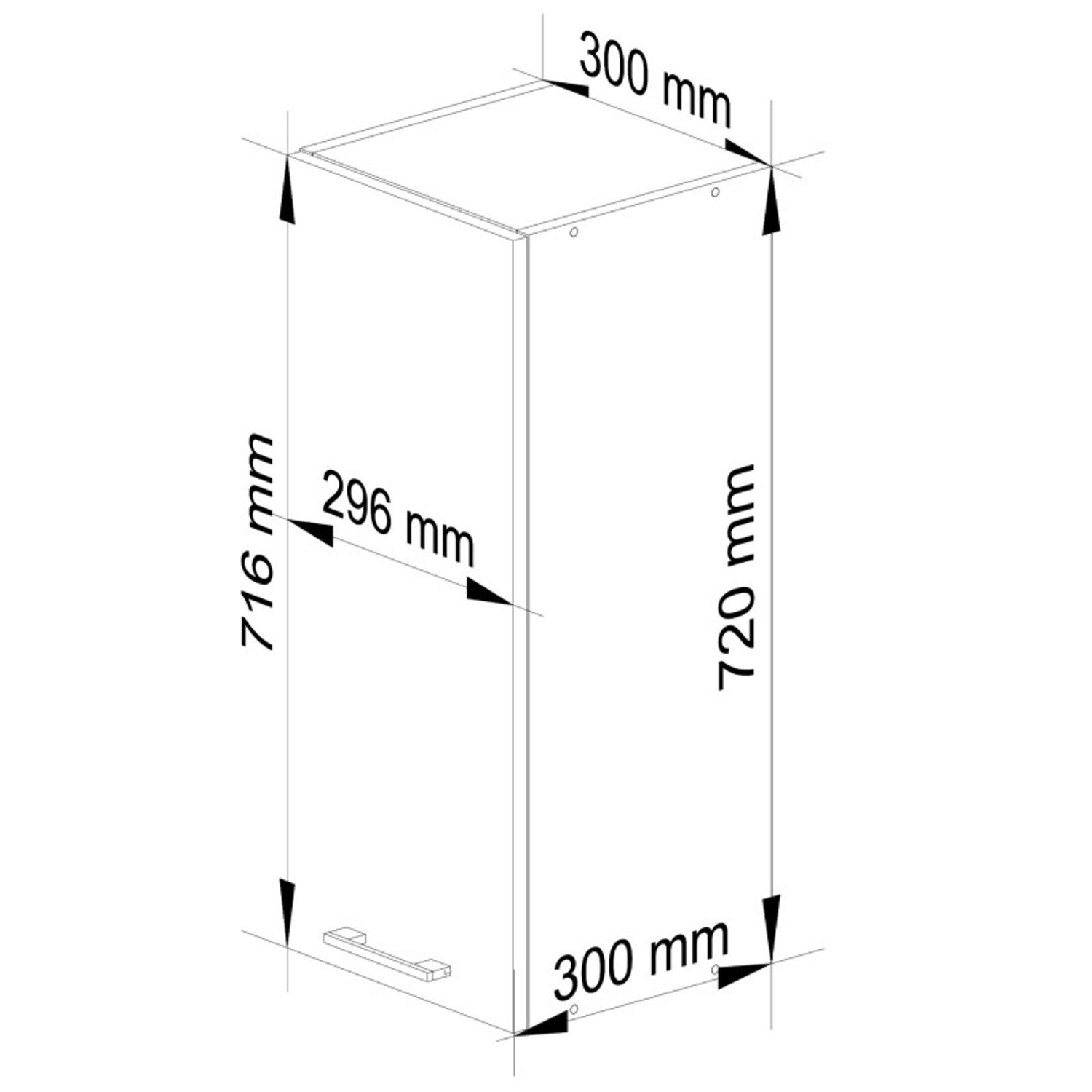 Kuchyňská skříňka OLIVIA W30 H720 - bílá/červený lesk — fotka 5