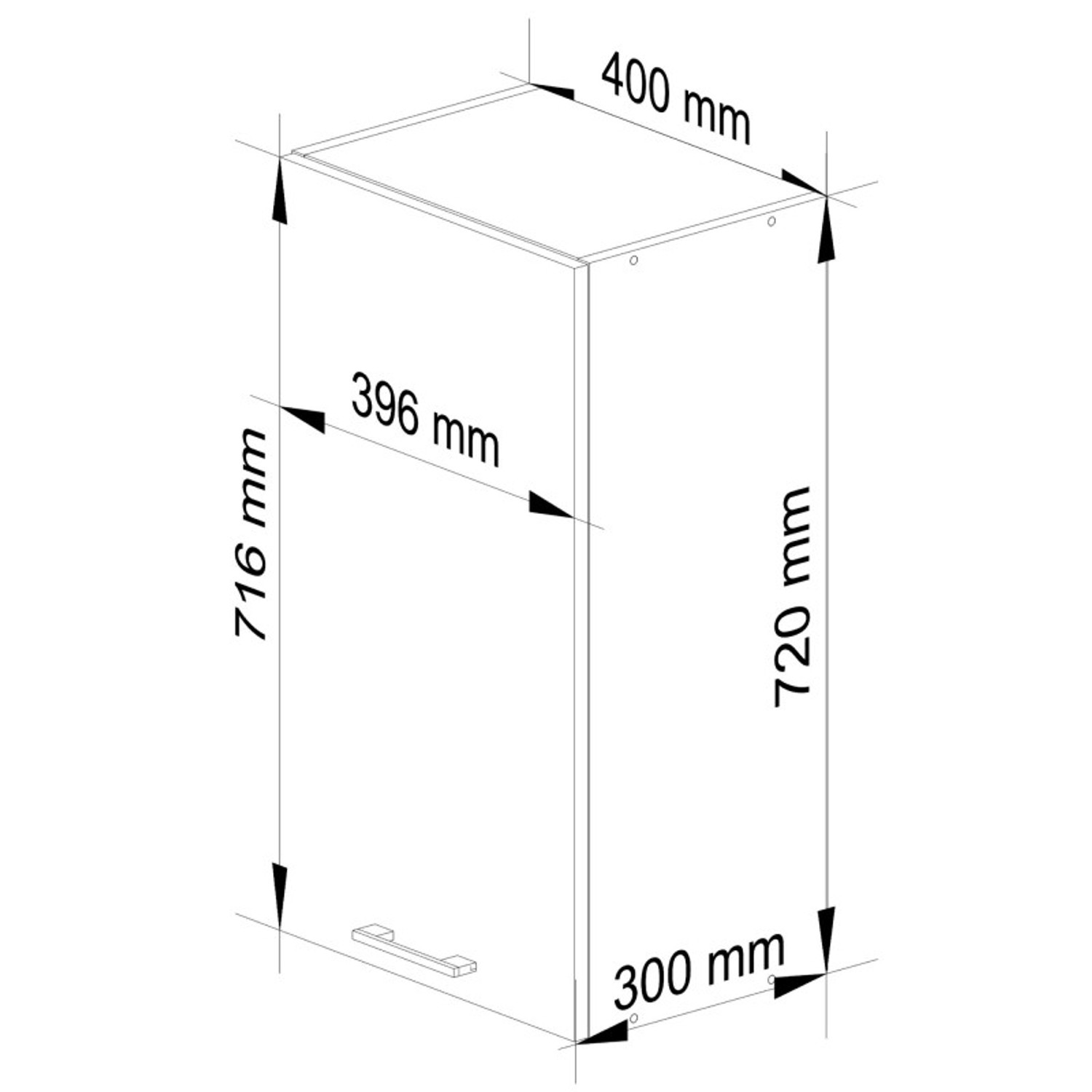 Kuchyňská skříňka OLIVIA W40 H720 - bílá/červený lesk — fotka 5