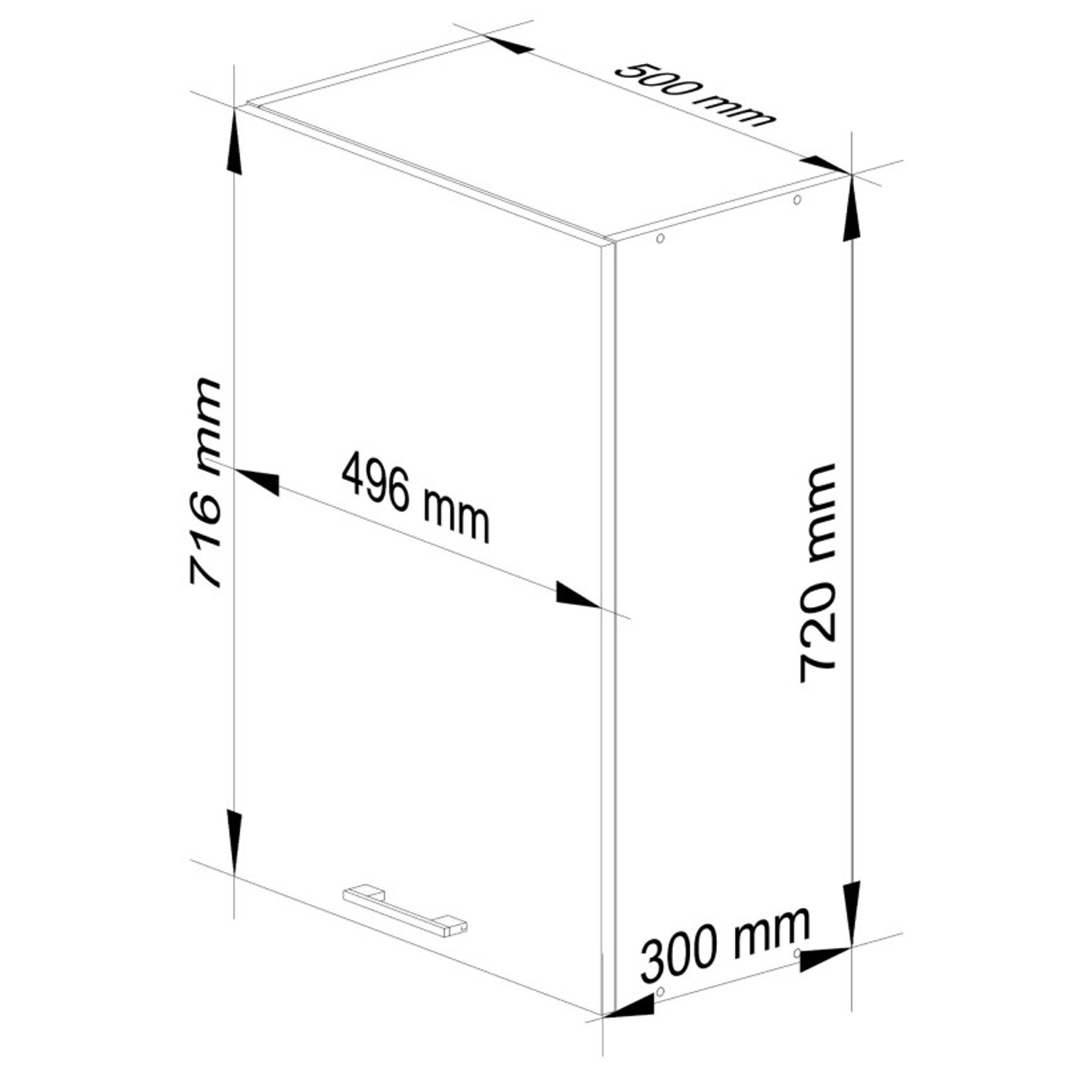 Kuchyňská skříňka OLIVIA W50 H720 - bílá/červený lesk — fotka 5