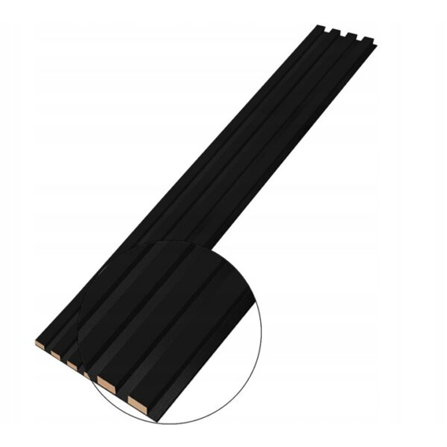 Designový panel z lamel - černá - 18 cm - 4 lamely