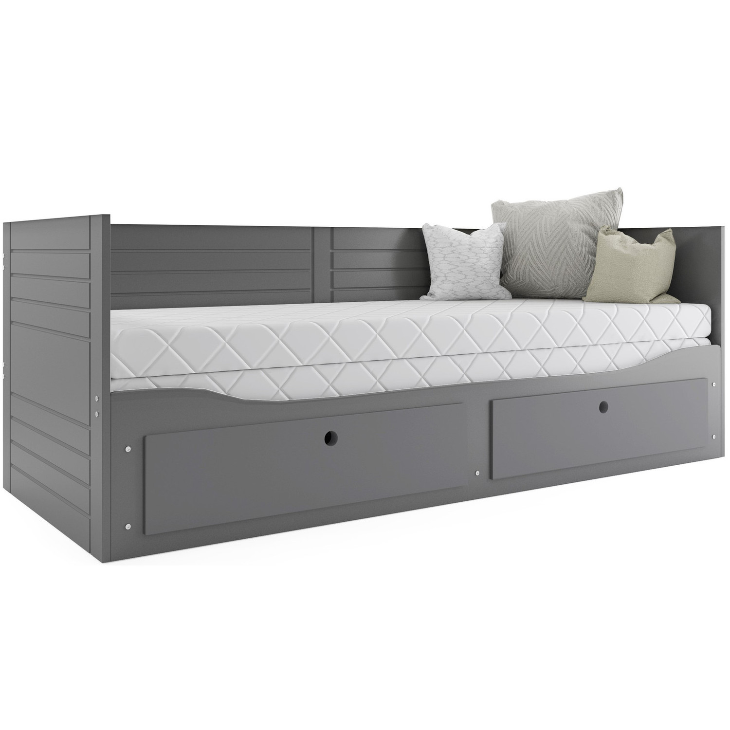 Výsuvná dětská postel HERMES šedá 200x80 cm