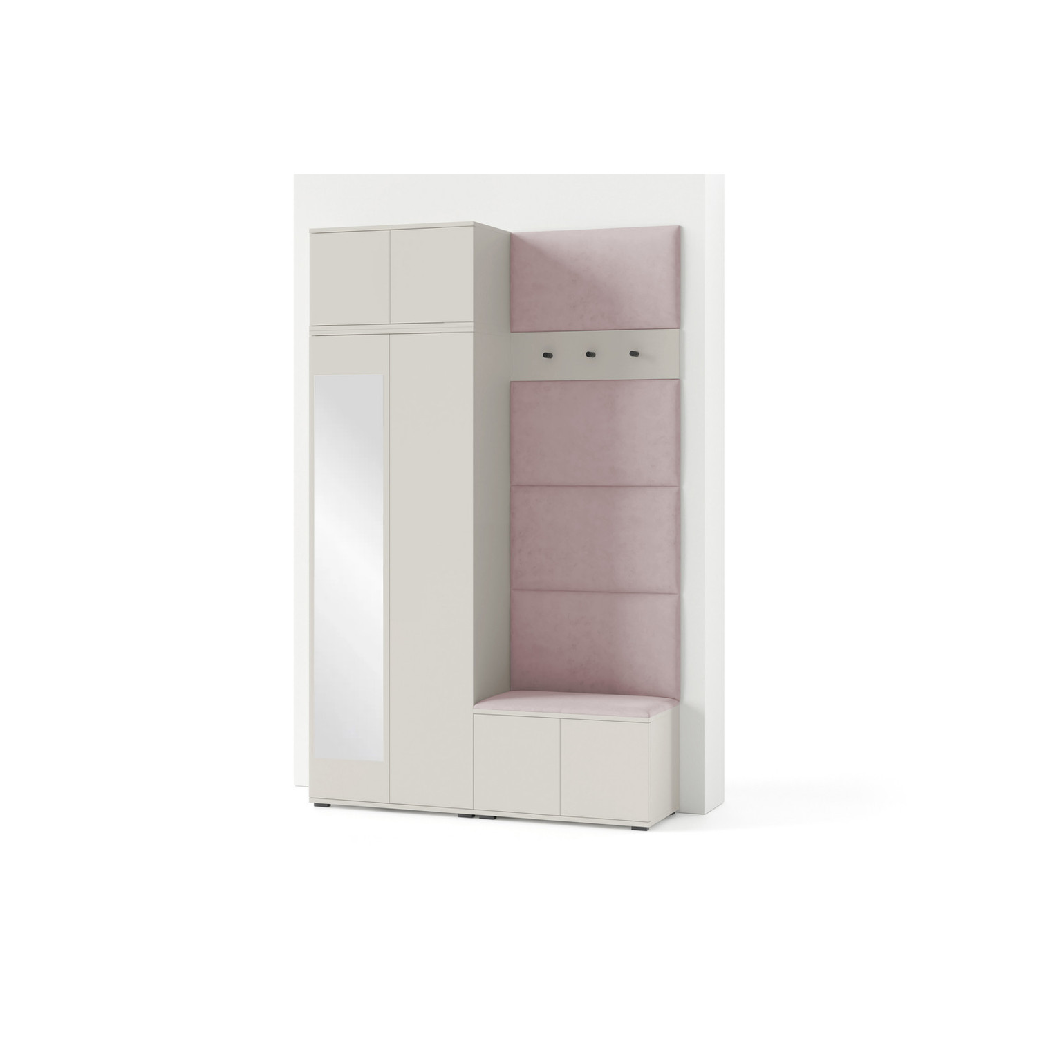 Předs&iacute;ňov&aacute; stěna BIANCO IV Se zrcadlem Růžov&aacute;