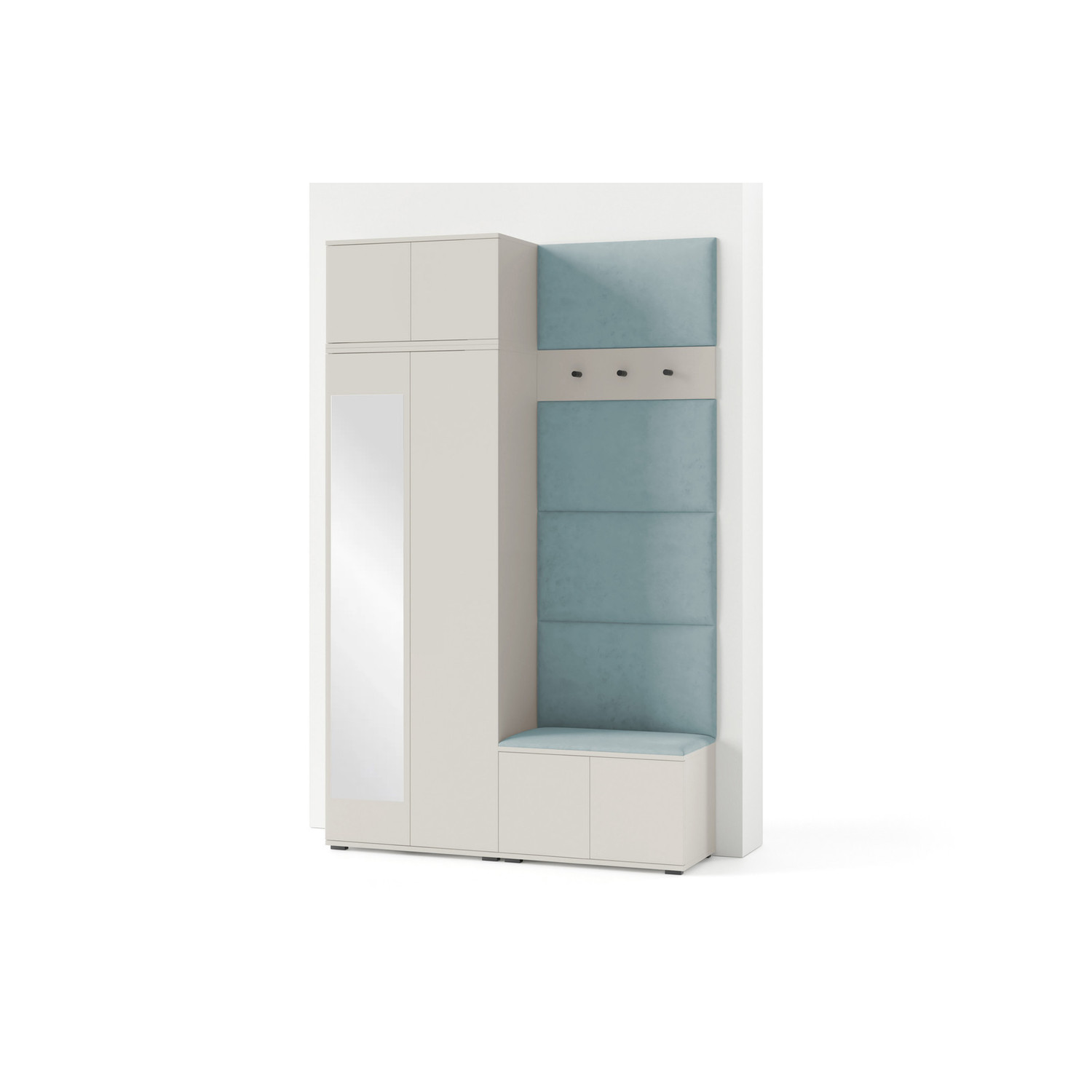 Předs&iacute;ňov&aacute; stěna BIANCO IV Se zrcadlem Modr&aacute;