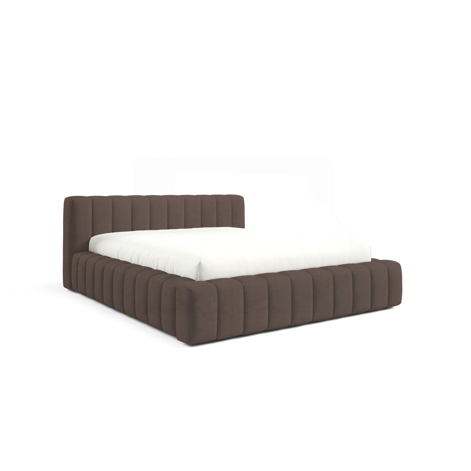 Čalouněn&aacute; postel GINO 180x200 cm s n&iacute;zk&yacute;m čelem Hněd&aacute;