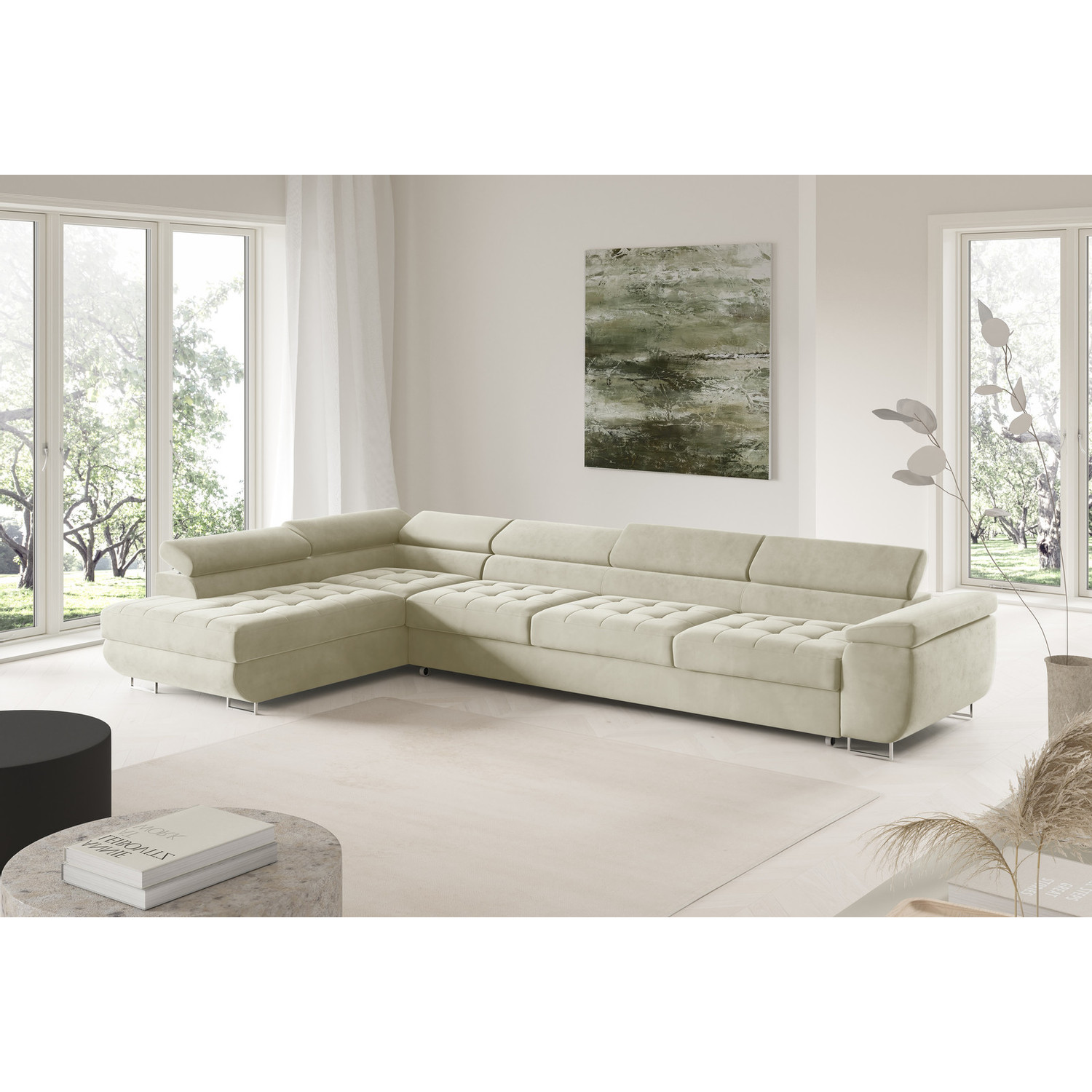 Rohov&aacute; rozkl&aacute;dac&iacute; sedac&iacute; souprava BENJAMIN 155 XL Lev&aacute; B&eacute;žov&aacute; I