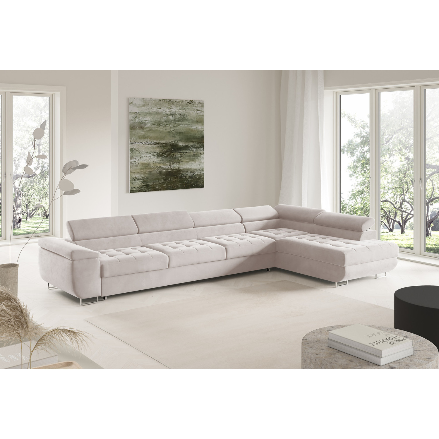 Rohov&aacute; rozkl&aacute;dac&iacute; sedac&iacute; souprava BENJAMIN 155 XL Prav&aacute; B&eacute;žov&aacute; II