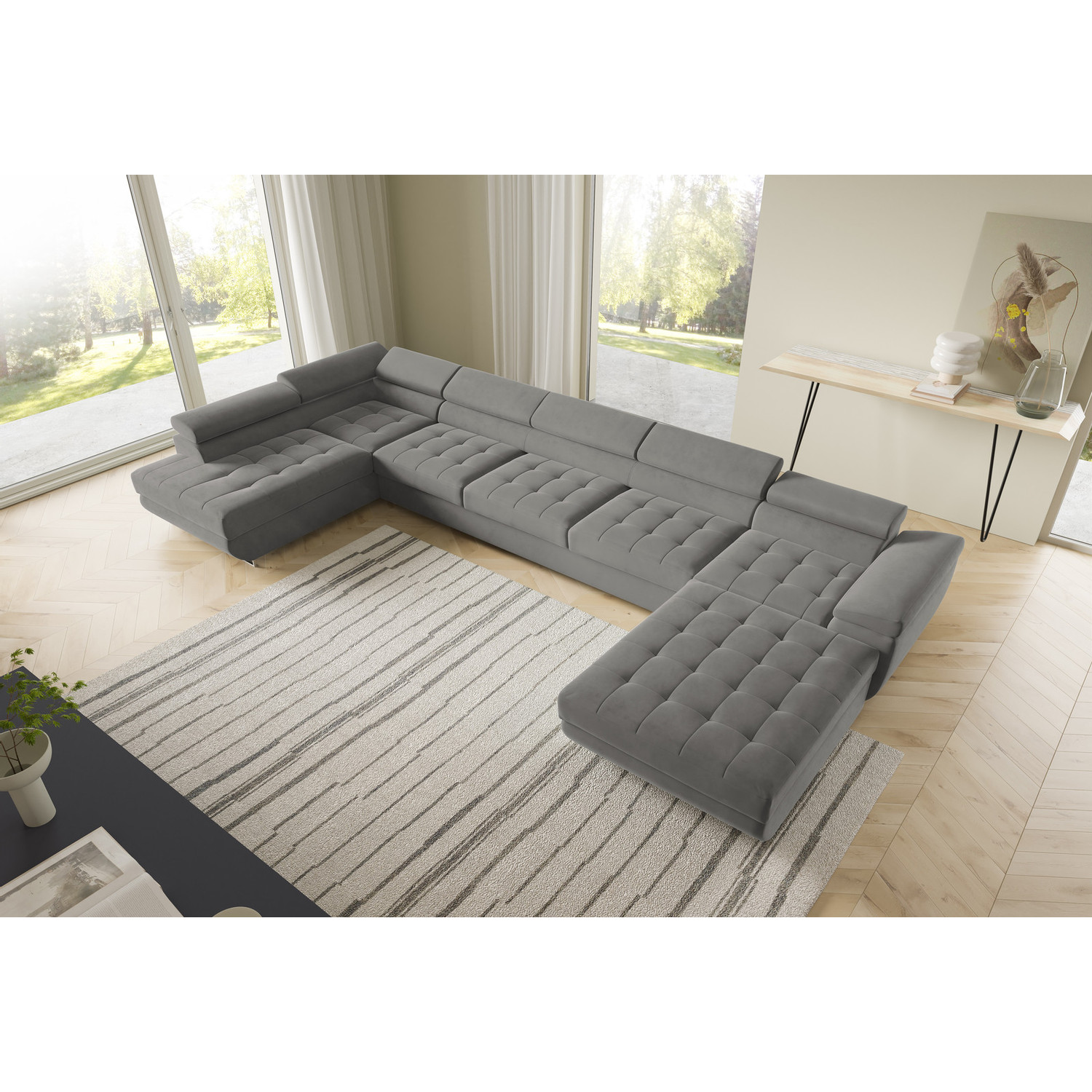 Rohov&aacute; rozkl&aacute;dac&iacute; sedac&iacute; souprava BENJAMIN 275 U XL Lev&aacute; &Scaron;ed&aacute; V