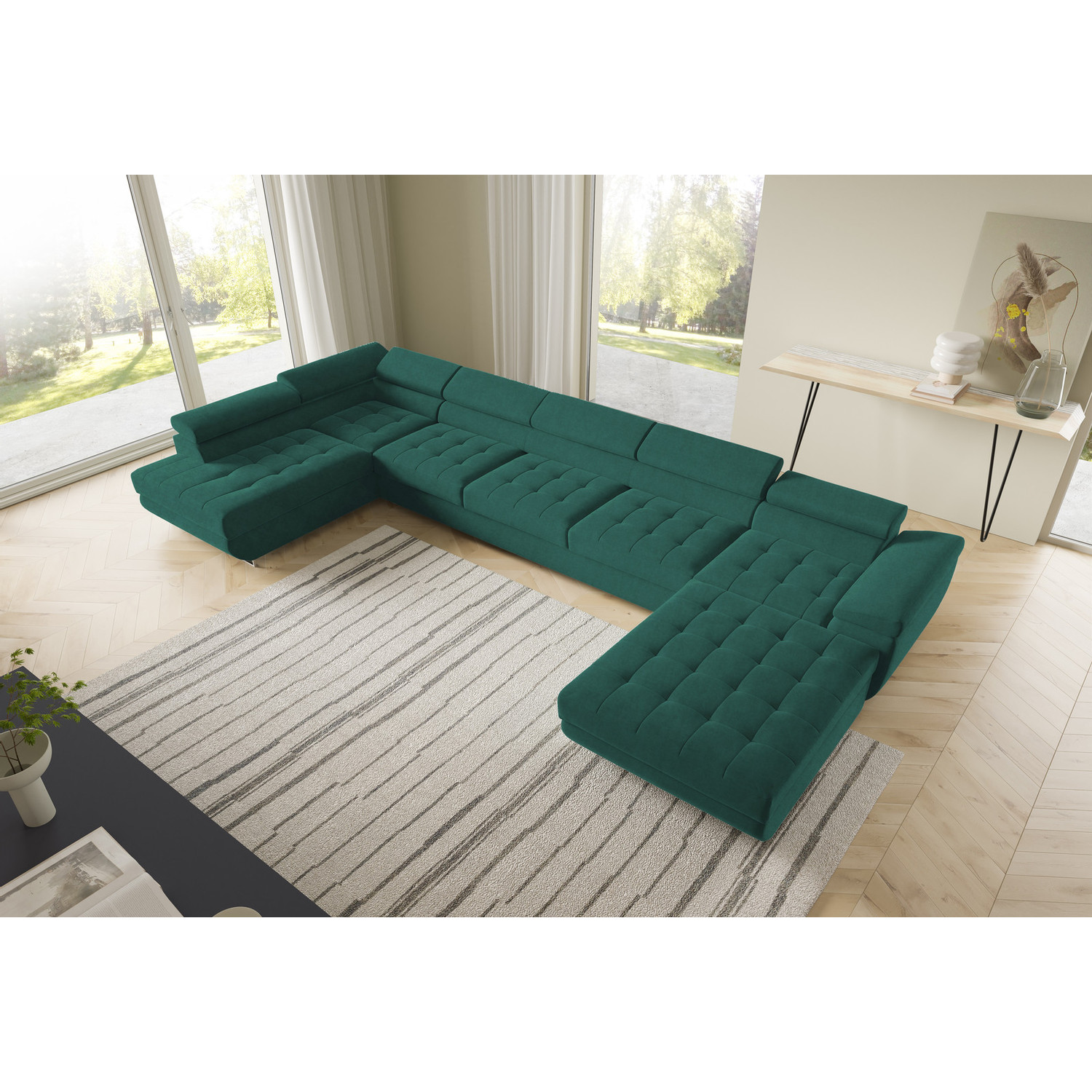 Rohov&aacute; rozkl&aacute;dac&iacute; sedac&iacute; souprava BENJAMIN 275 U XL Lev&aacute; Hněd&aacute;