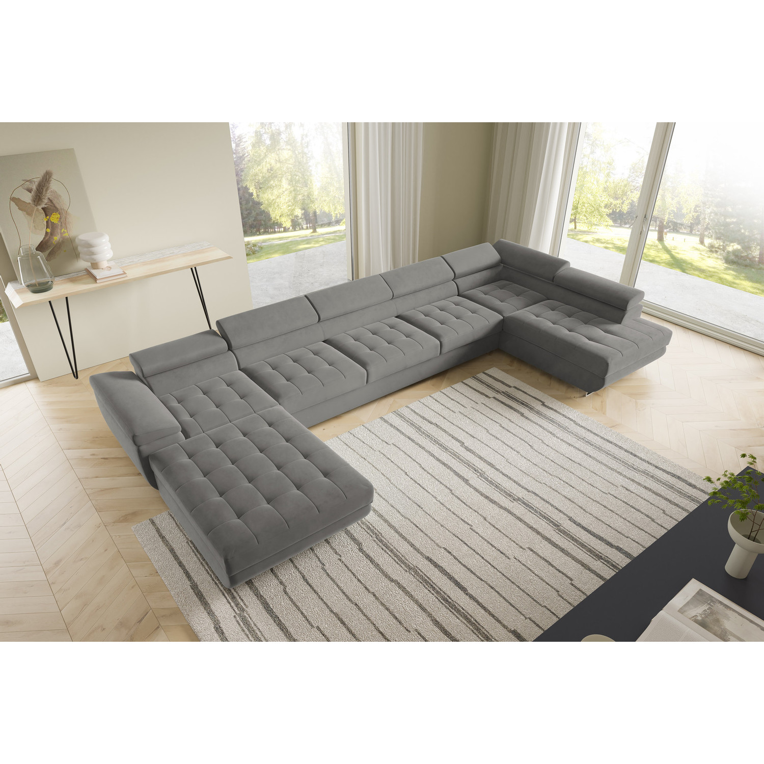 Rohov&aacute; rozkl&aacute;dac&iacute; sedac&iacute; souprava BENJAMIN 275 U XL Prav&aacute; &Scaron;ed&aacute; V