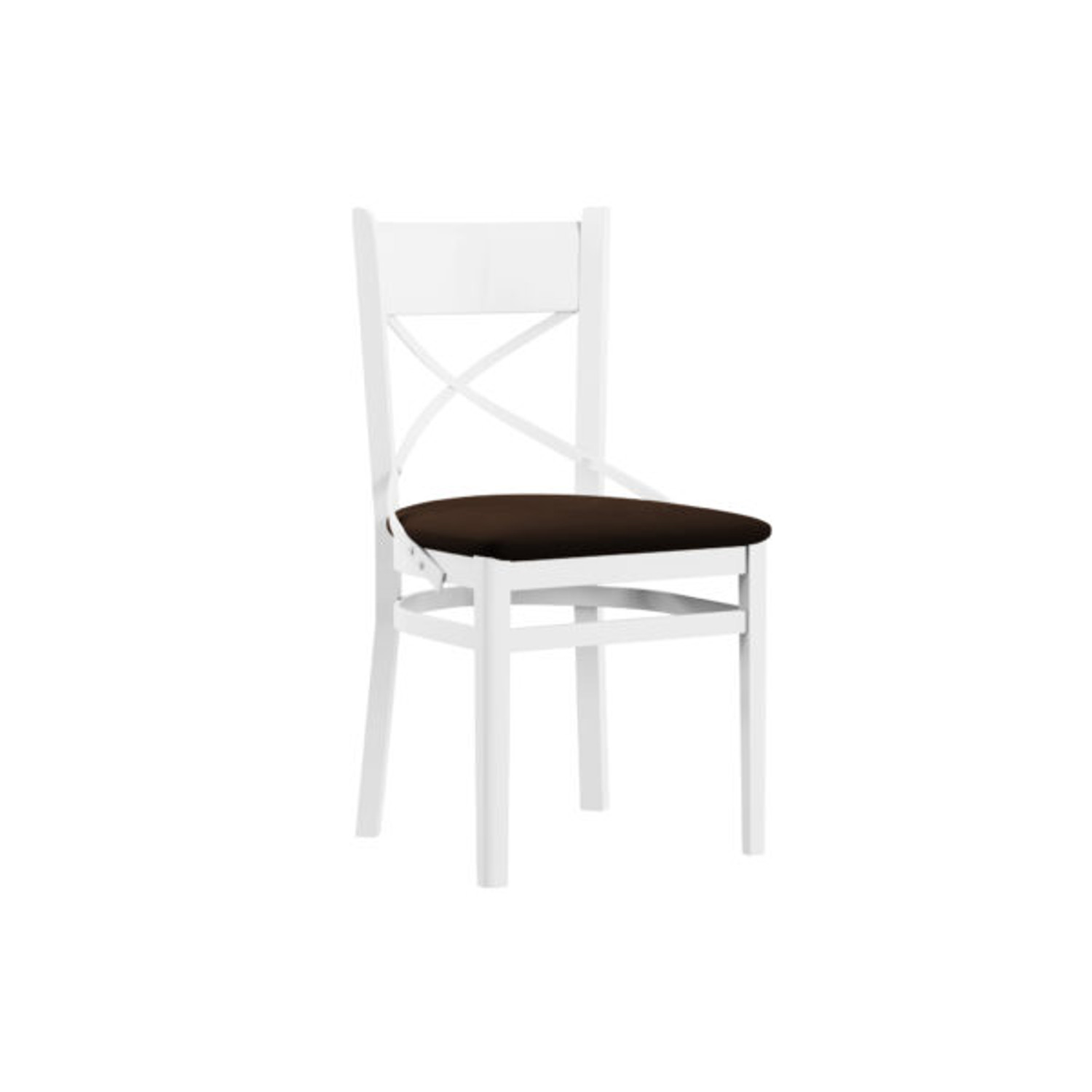 J&iacute;deln&iacute; židle X - b&iacute;l&eacute; nohy v-X-bila-hneda