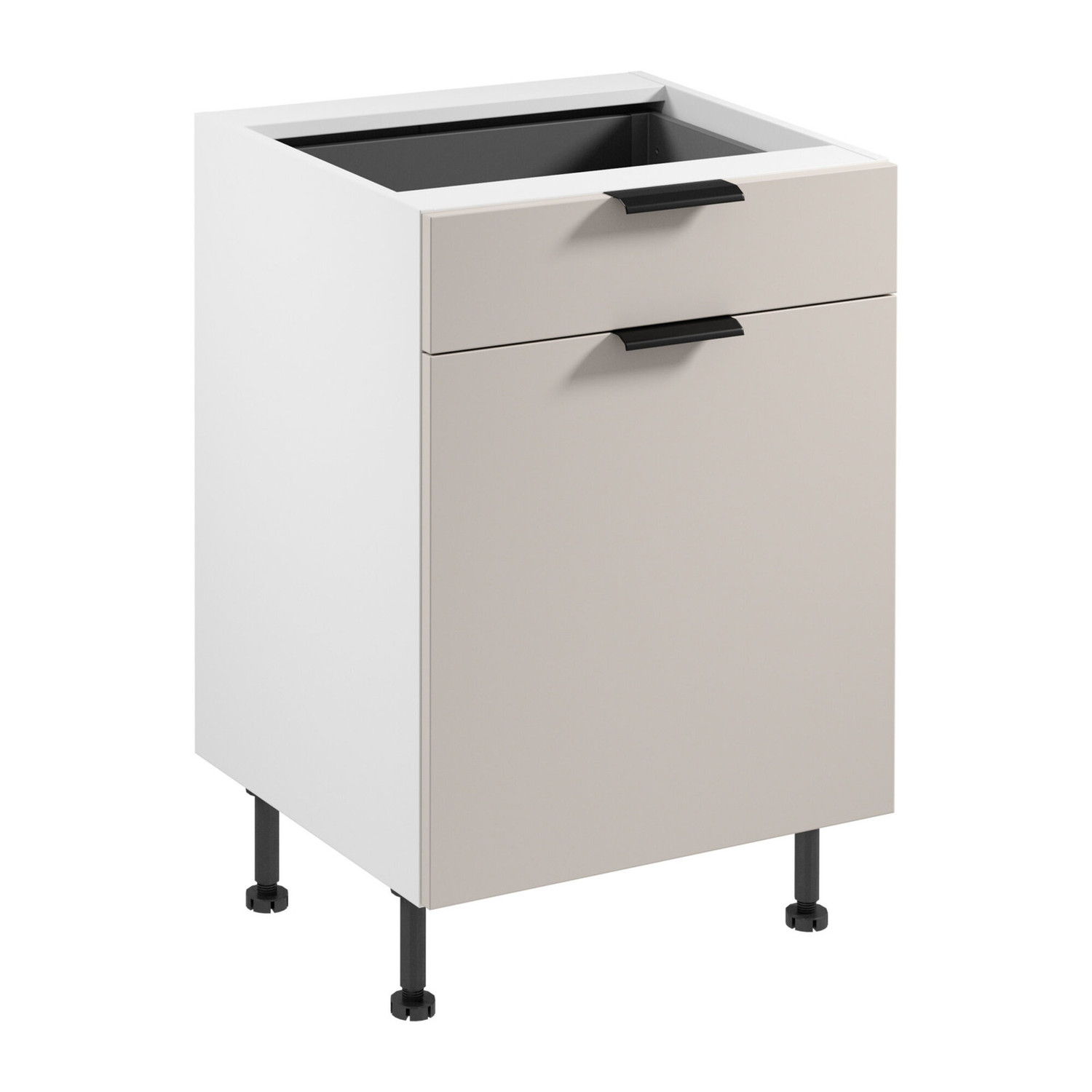 Kuchyňsk&aacute; skř&iacute;ňka SORENTO D60S1- P/L AX -  b&iacute;l&aacute; B&eacute;žov&aacute;